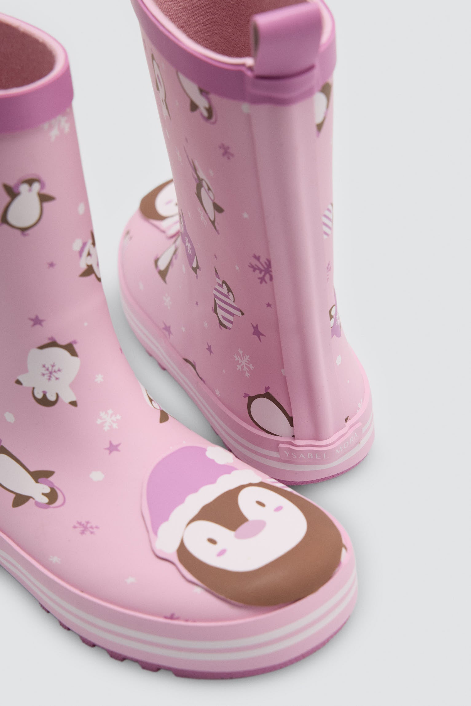 PREVENTA Botas de agua niña forro interior estampado pingüinos
