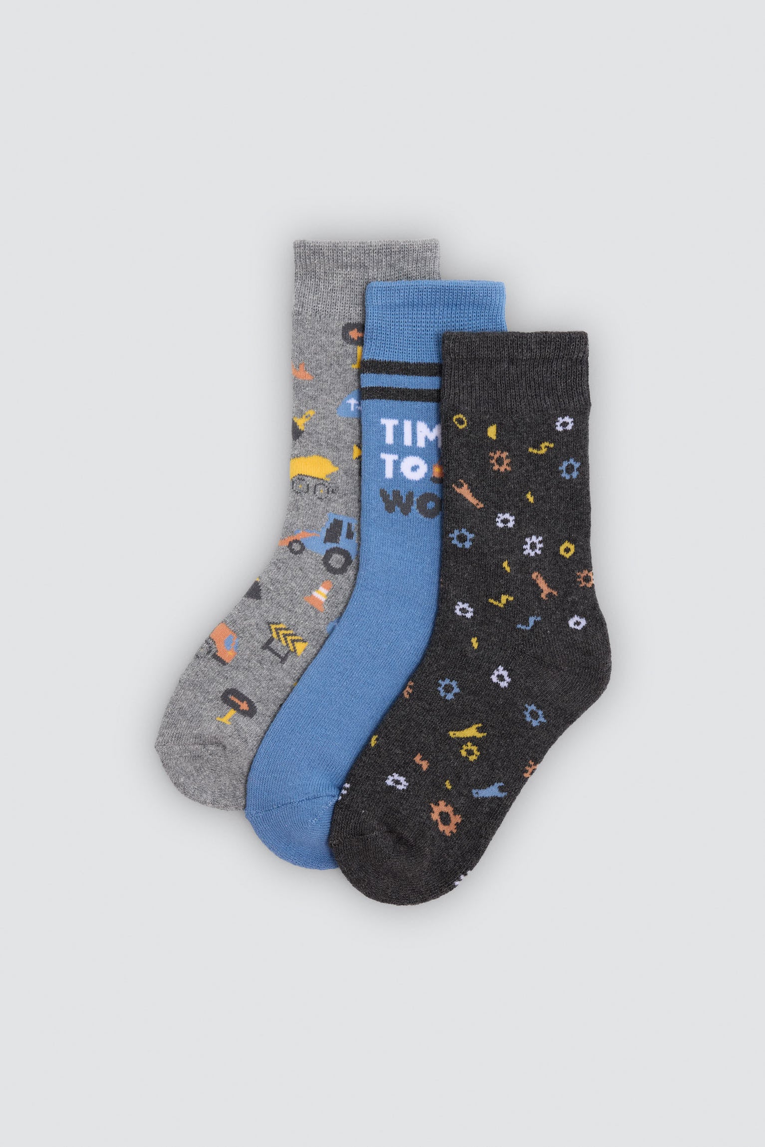 Pack 3 calcetines niño térmicos estampado herramientas y señales