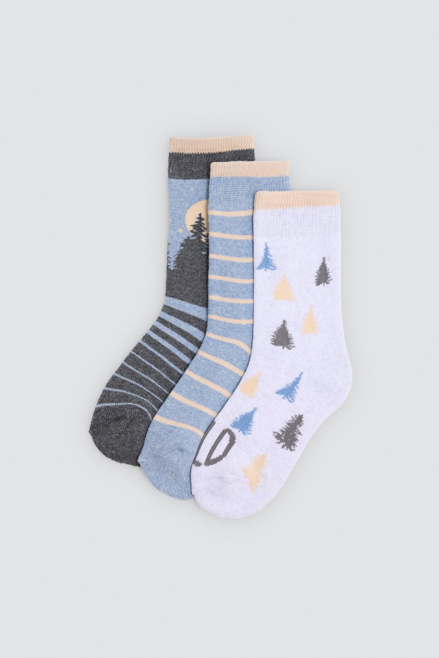 Pack 3 calcetines niño térmicos estampado bosque