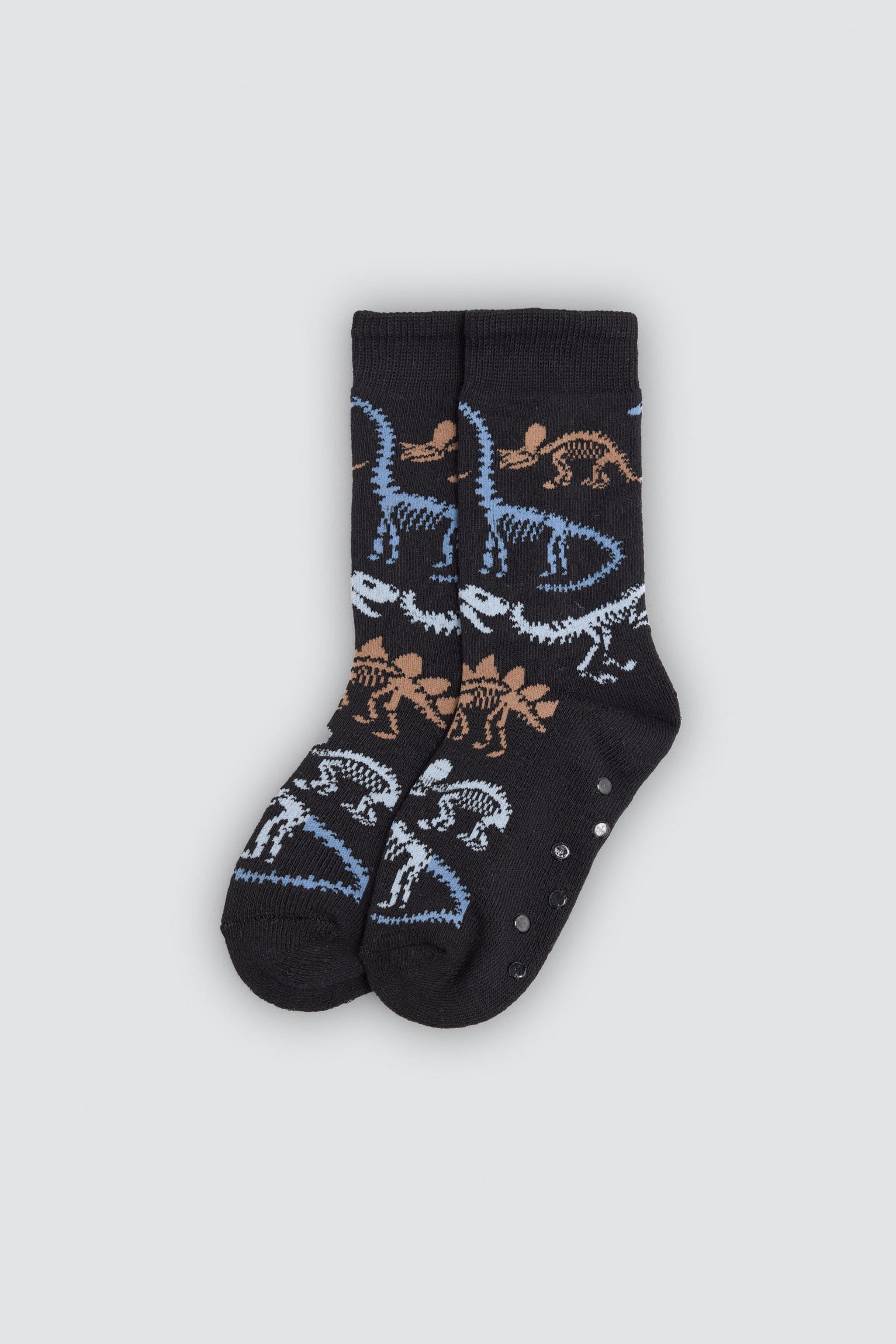 Pack 3 calcetines niño térmicos antideslizantes estampado dinosaurios y huellas