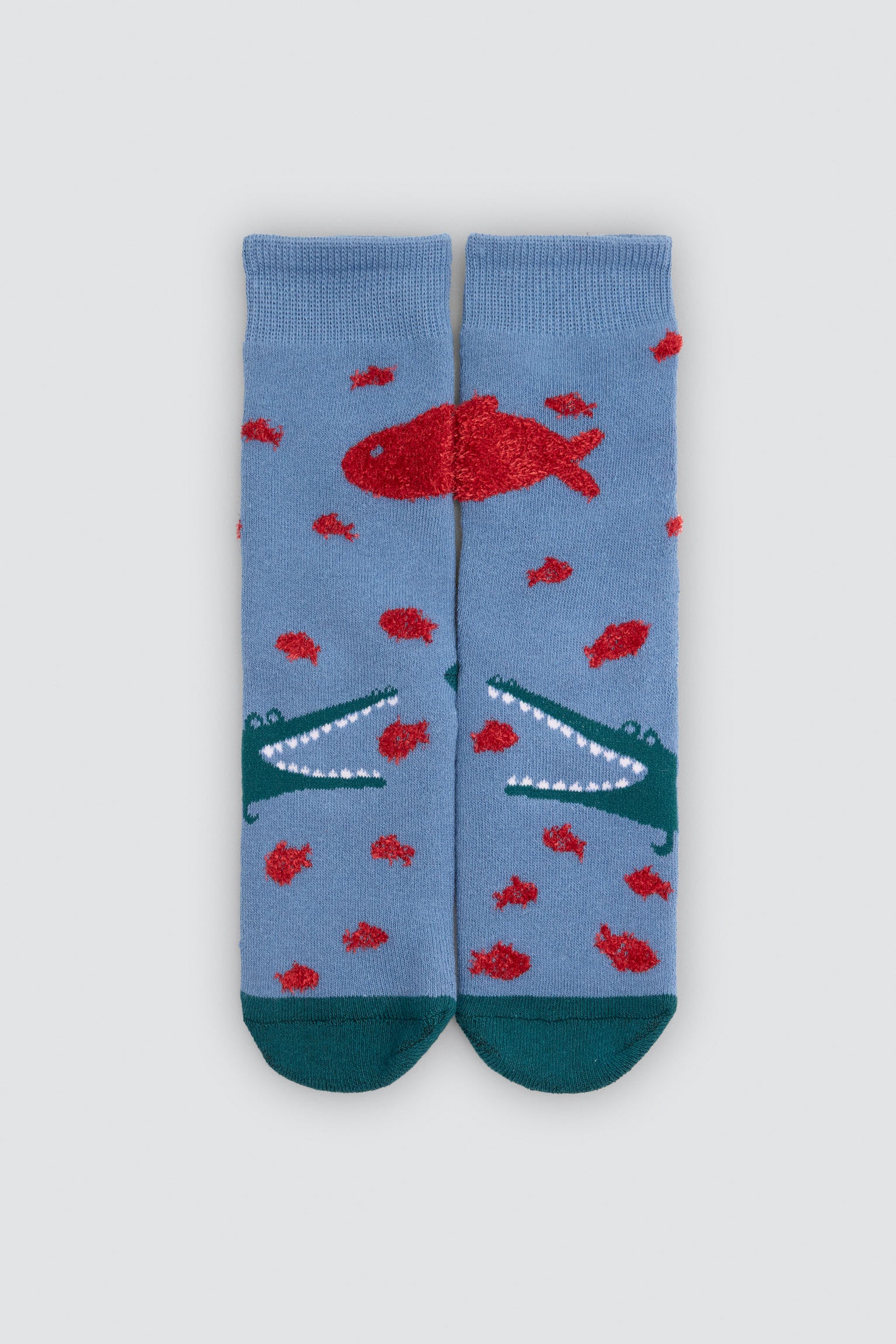 Pack 3 calcetines niño térmicos antideslizantes estampado cocodrilos y tiburones