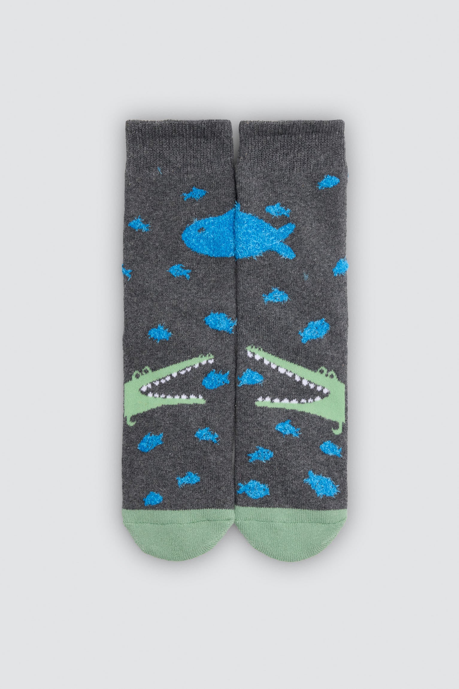 Pack 3 calcetines niño térmicos antideslizantes estampado cocodrilos y tiburones