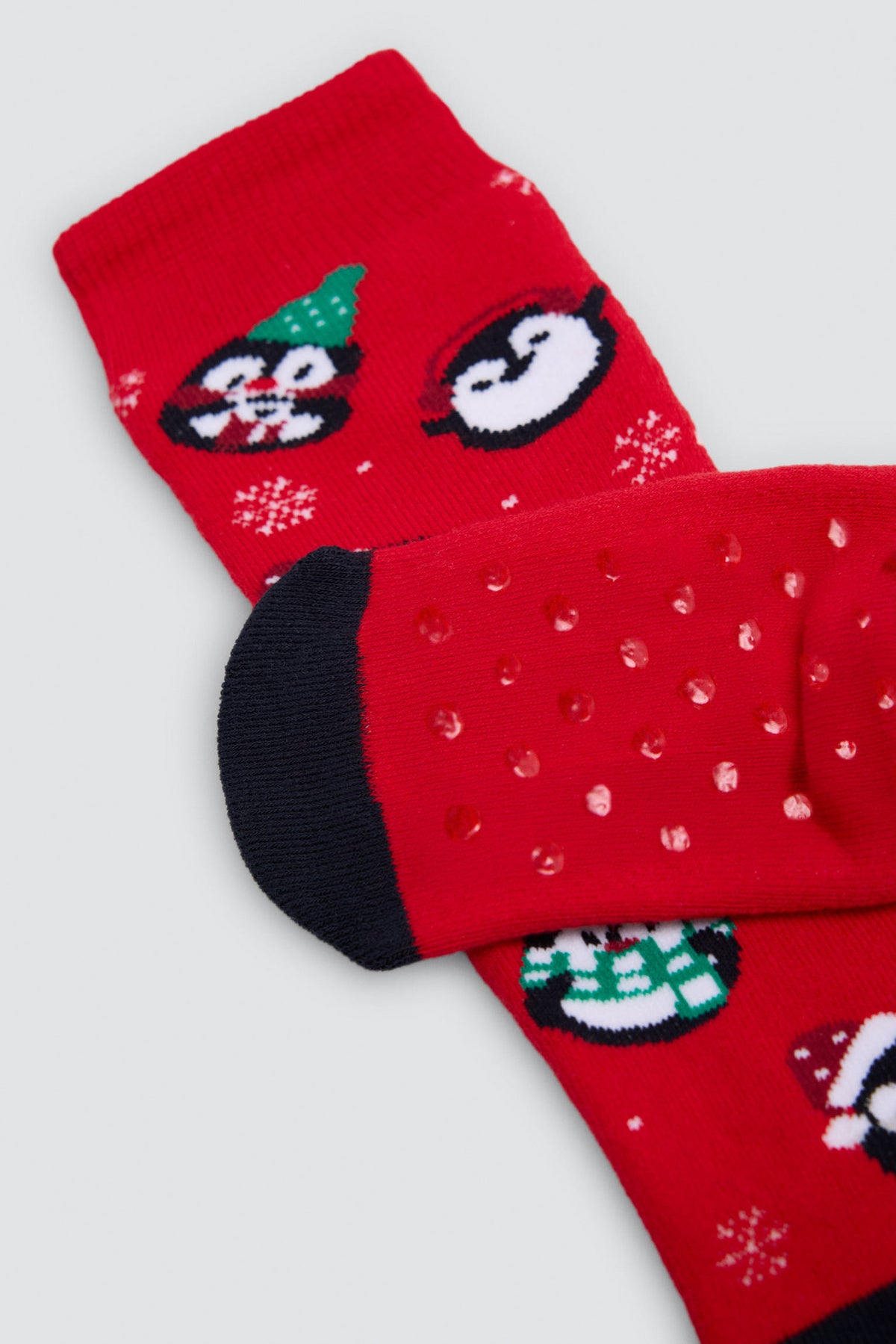 Pack 2 calcetines infantiles algodón navidad estampado renos y pingüinos
