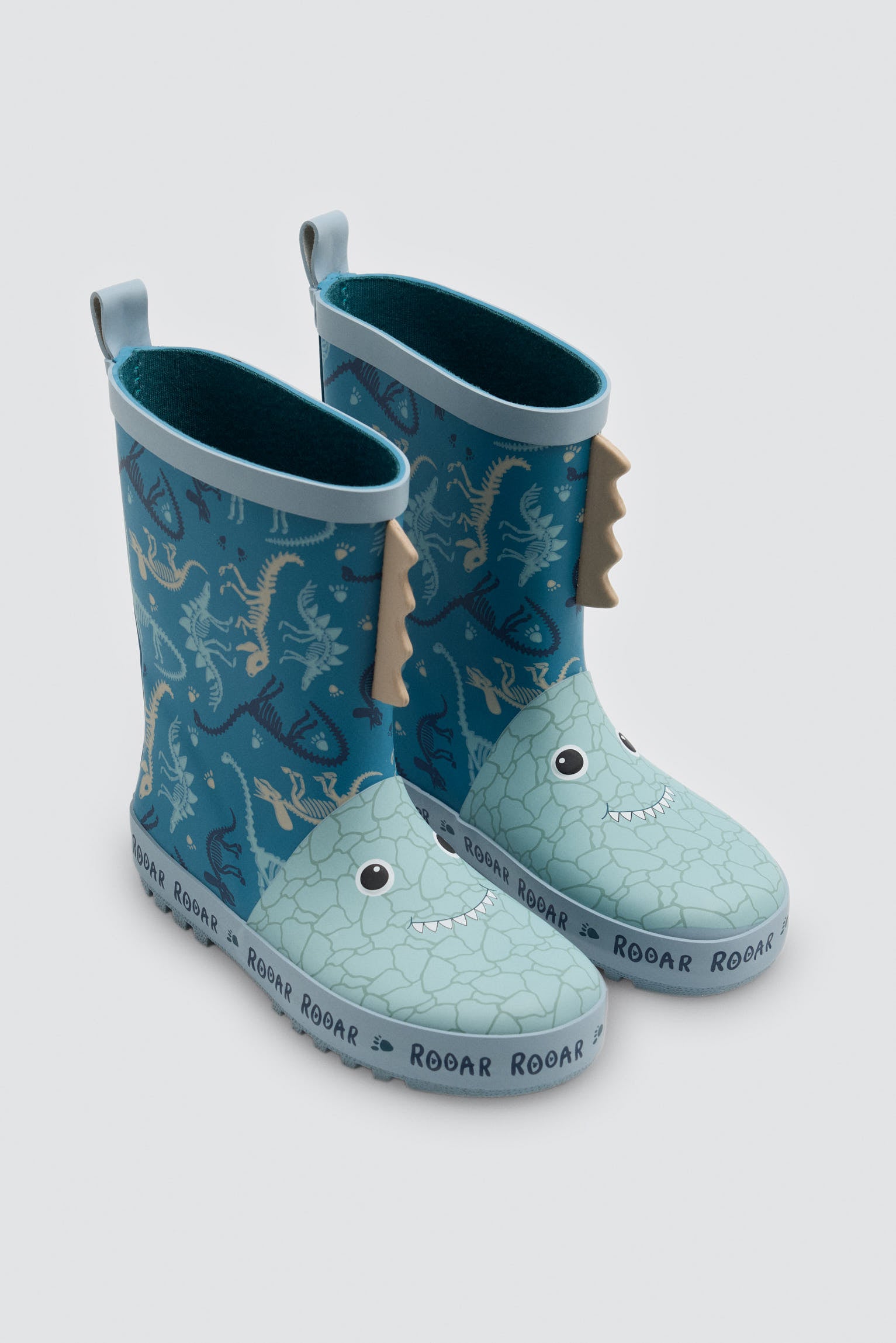 Botas de agua niño detalles 3D estampado dinosaurios