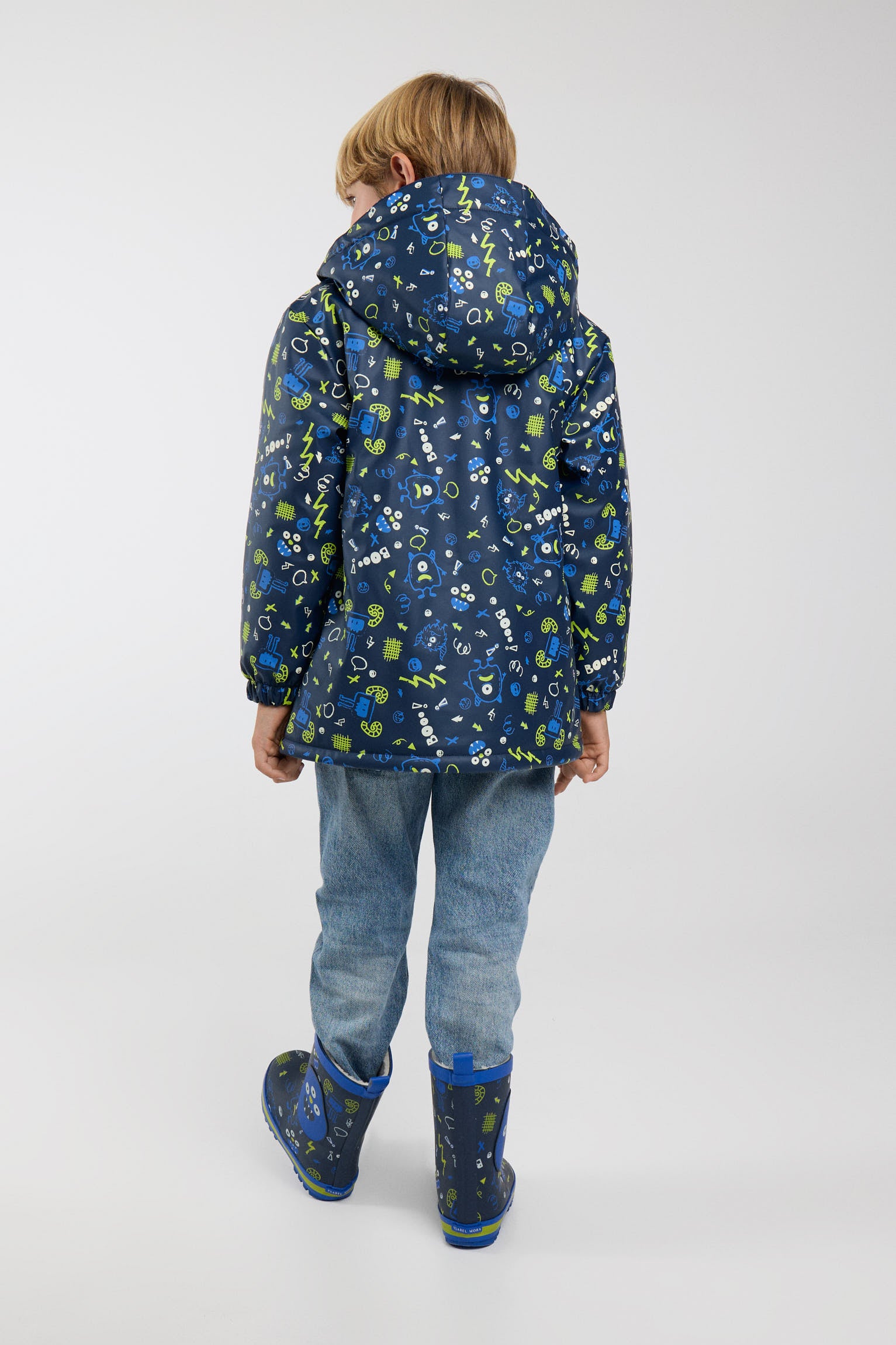 PREVENTA Chubasquero niño forro polar estampado monstruos