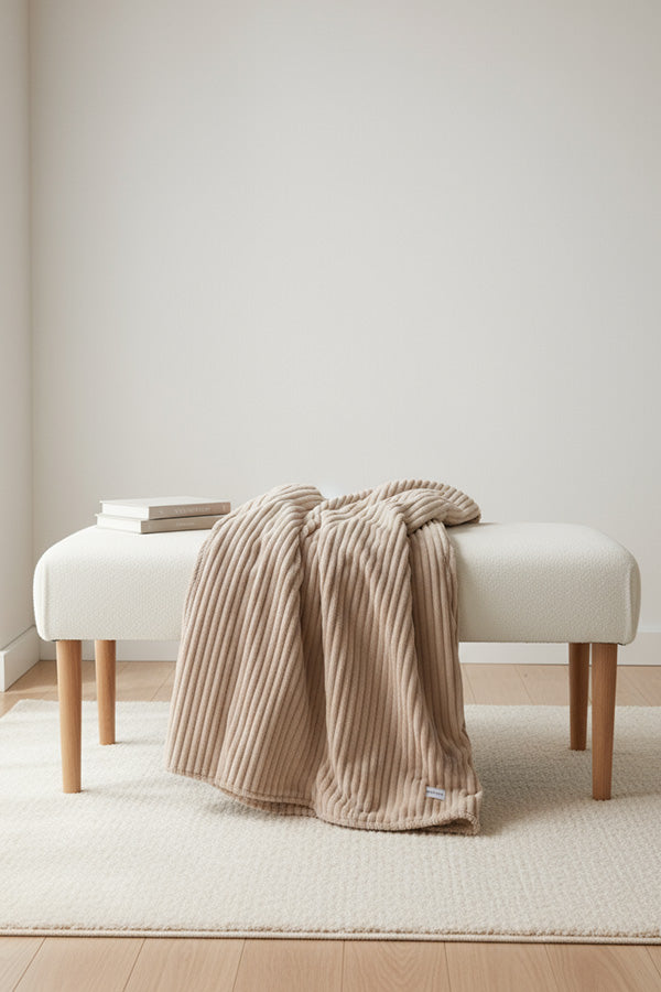 Manta pelo efecto canalé y borreguito