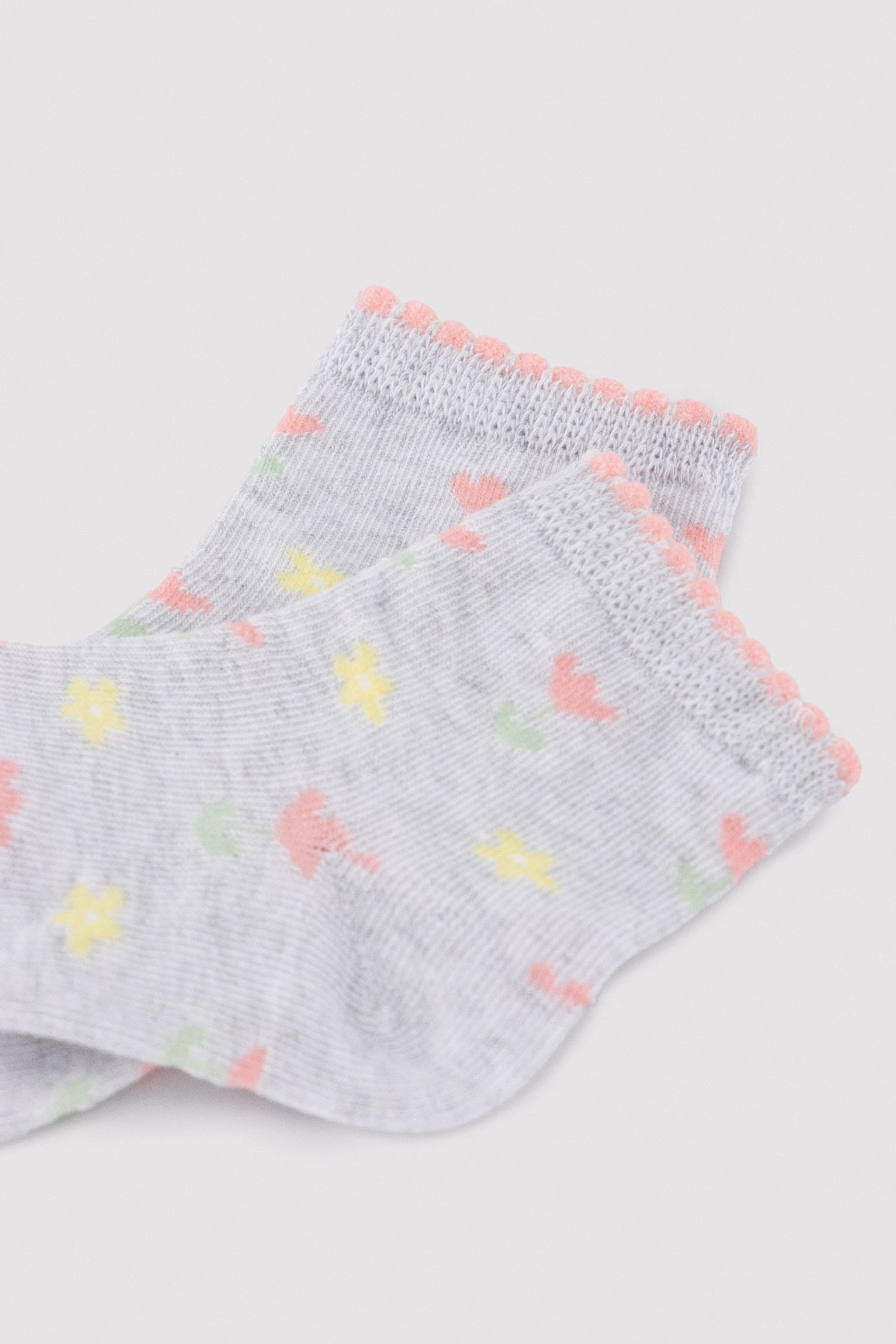 Pack 3 calcetines cortos bebé estampados limones y fresa - Ysabel Mora