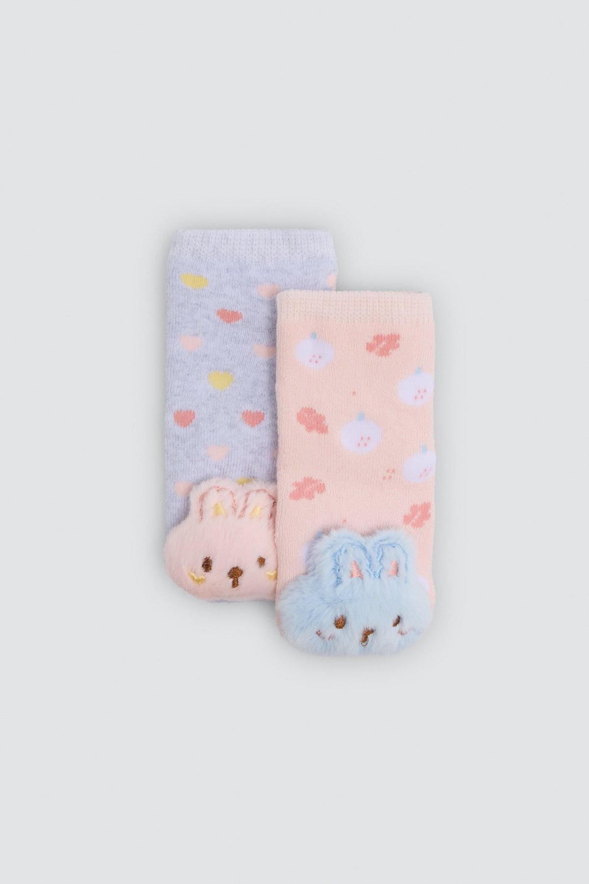 Pack 2 calcetines bebé térmicos algodón sensoriales conejos 3D