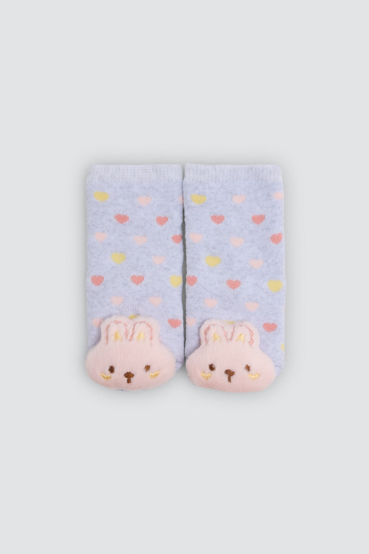 Pack 2 calcetines bebé térmicos algodón sensoriales conejos 3D