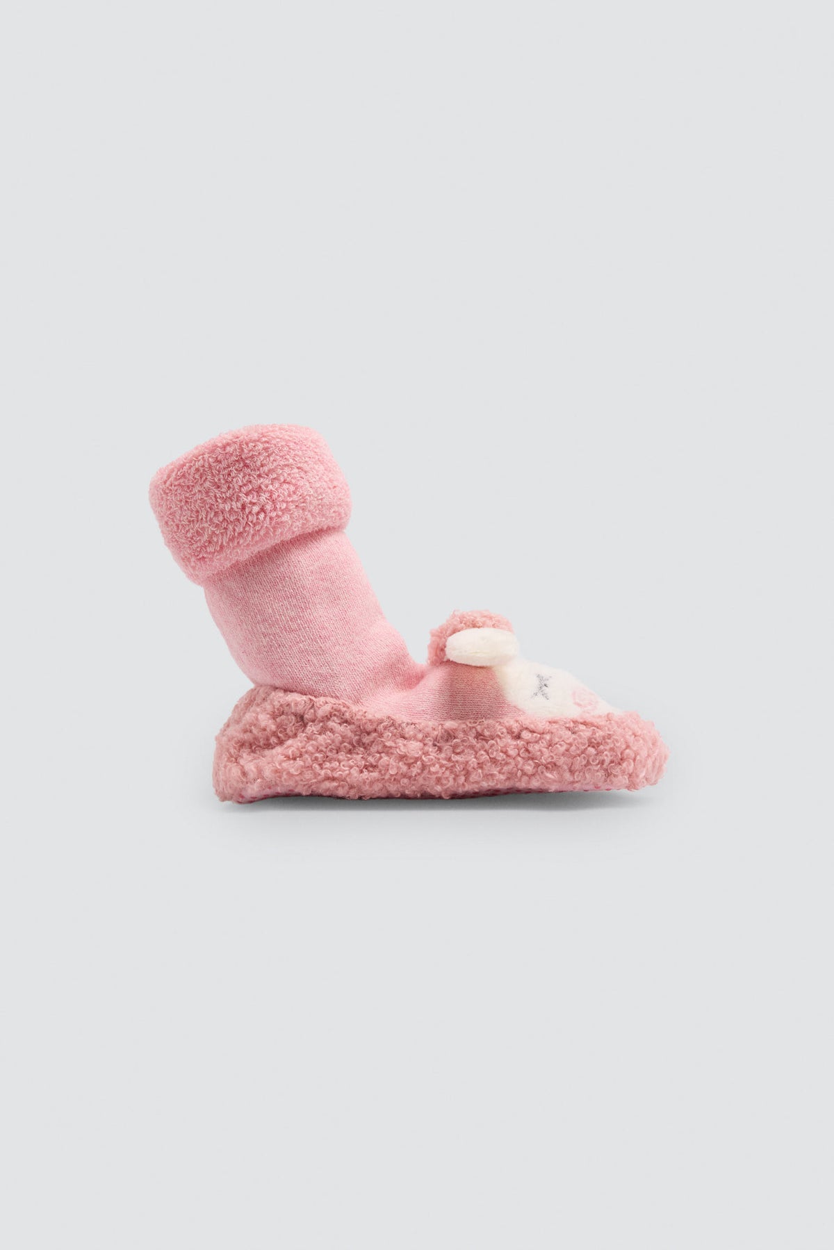 Calcetín zapatilla térmico algodón bebé ovejita rosa