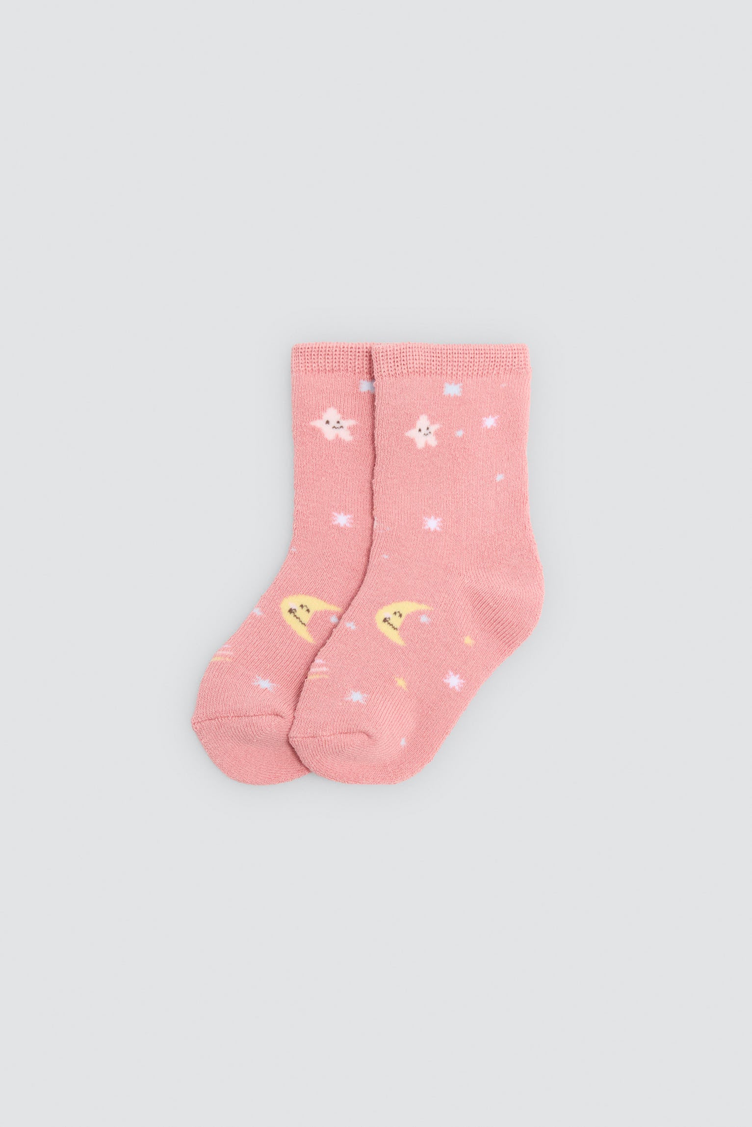 Pack 4 calcetines bebé térmicos estampado lunas y estrellas
