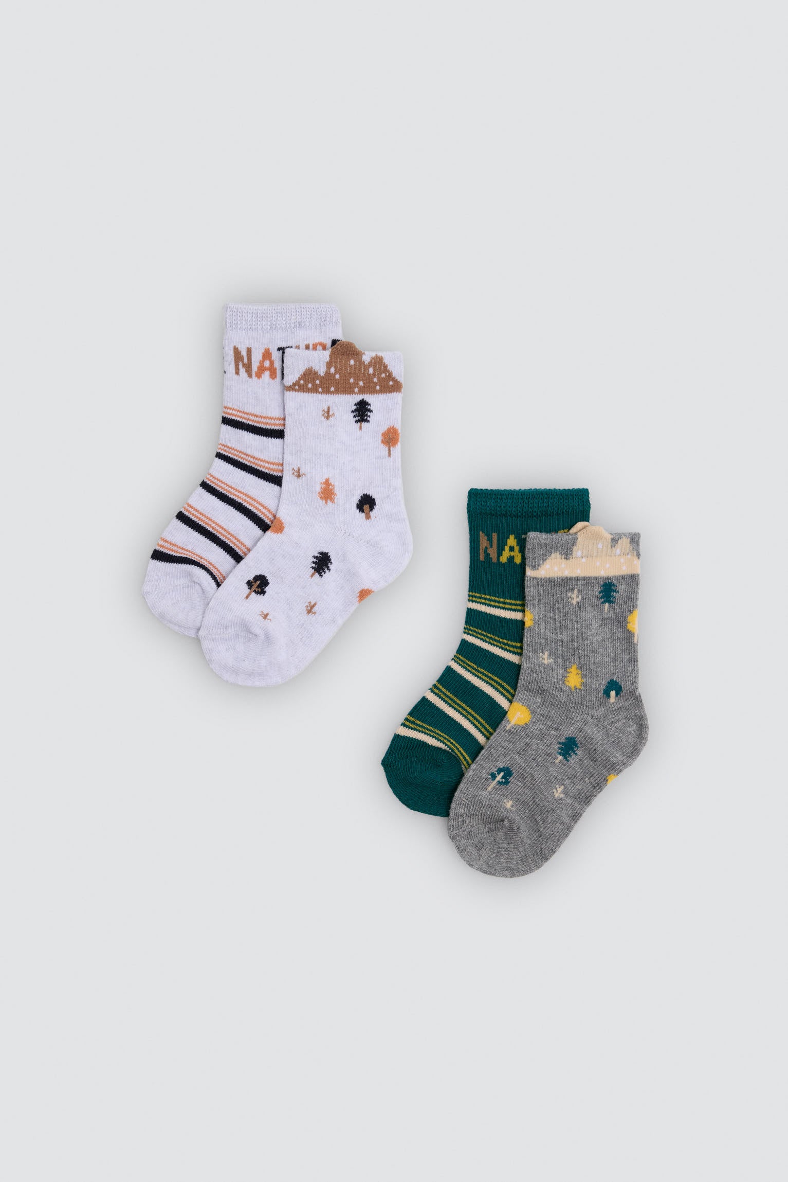 Pack 4 calcetines bebé estampado naturaleza