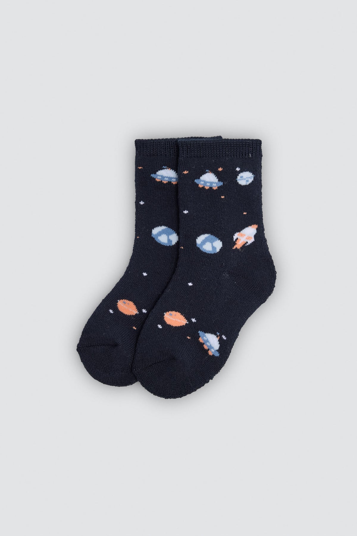 Pack 4 calcetines bebé térmicos algodón estampado espacio y cohetes