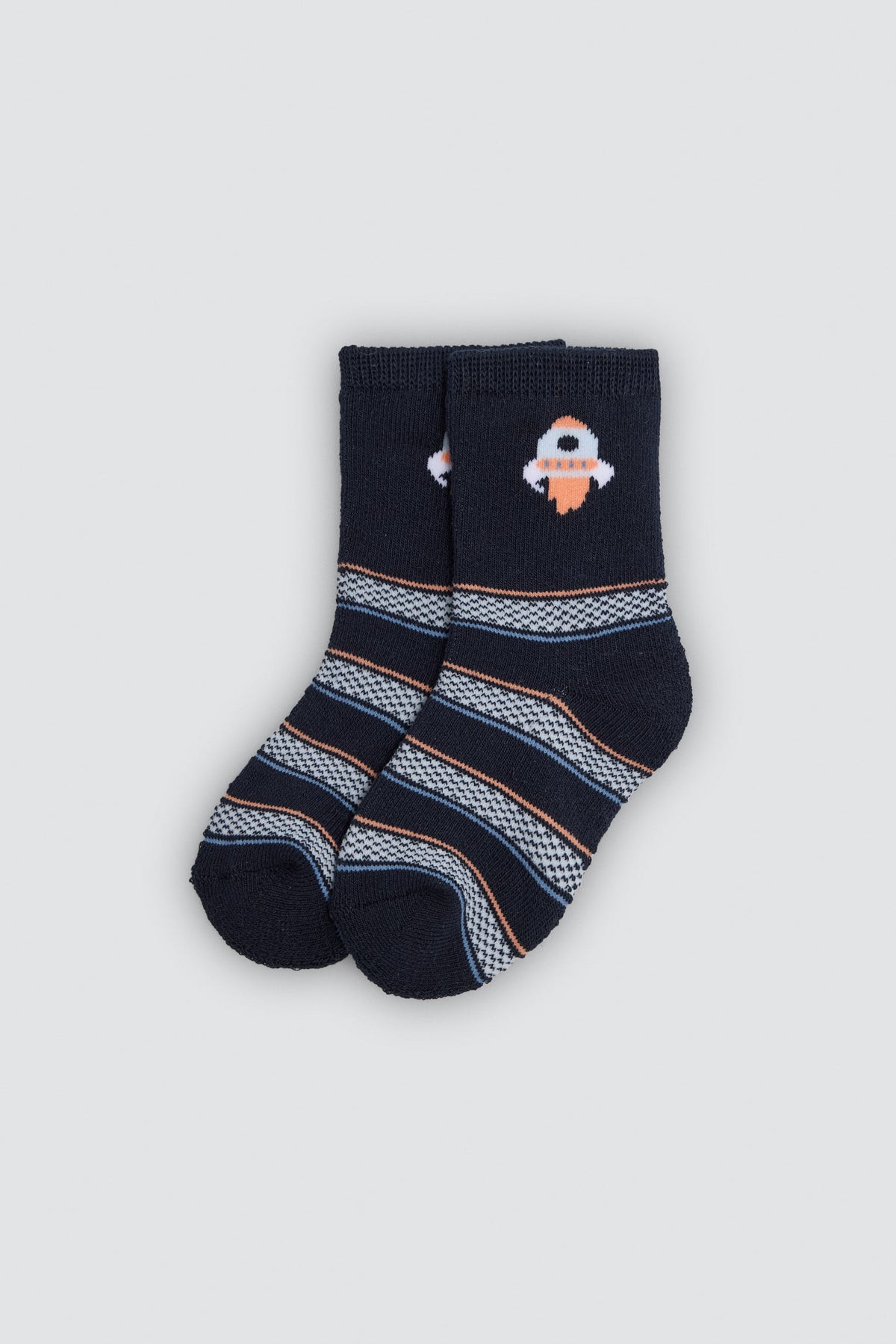 Pack 4 calcetines bebé térmicos algodón estampado espacio y cohetes