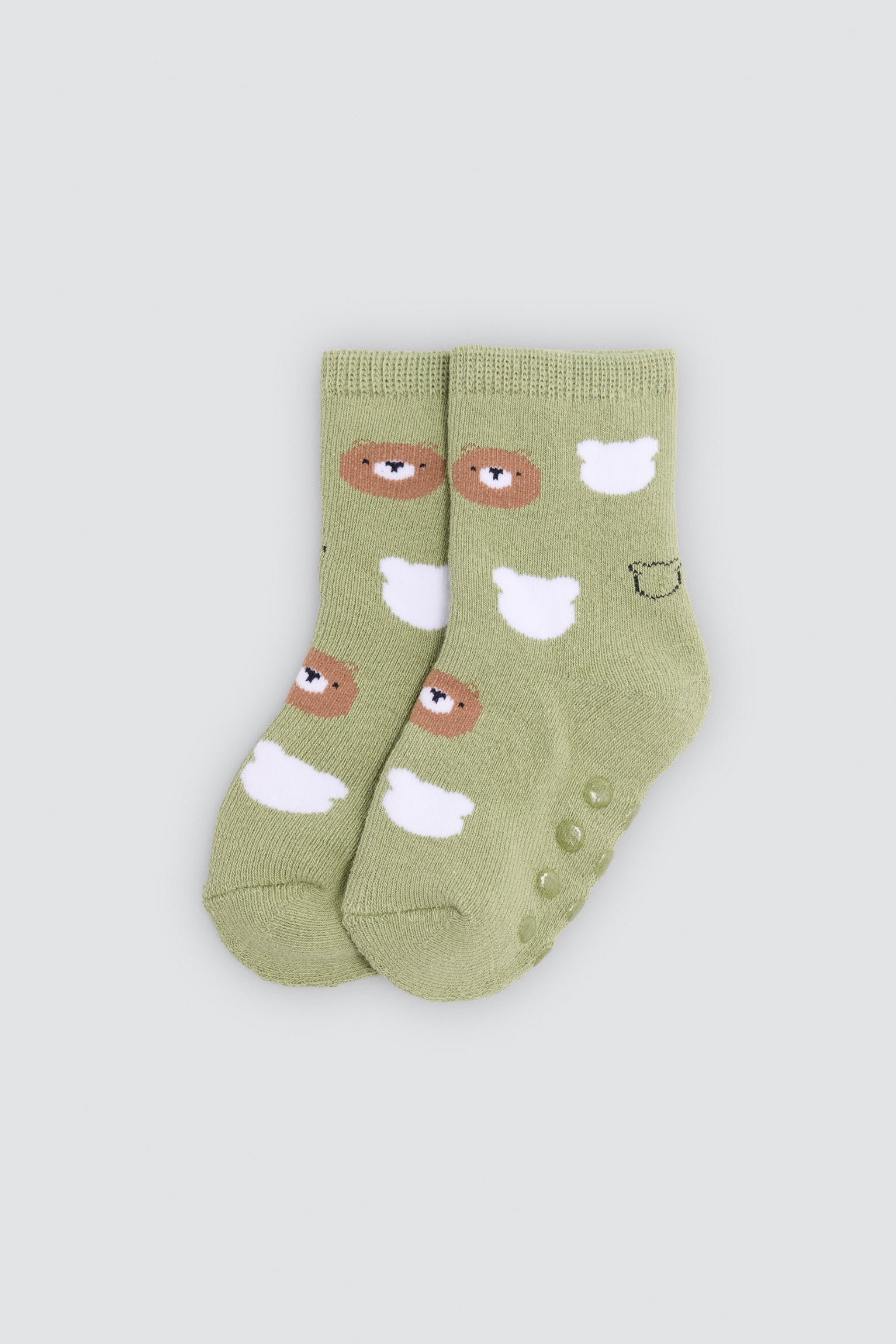 Pack 4 calcetines bebé térmicos antideslizantes estampado divertido osos