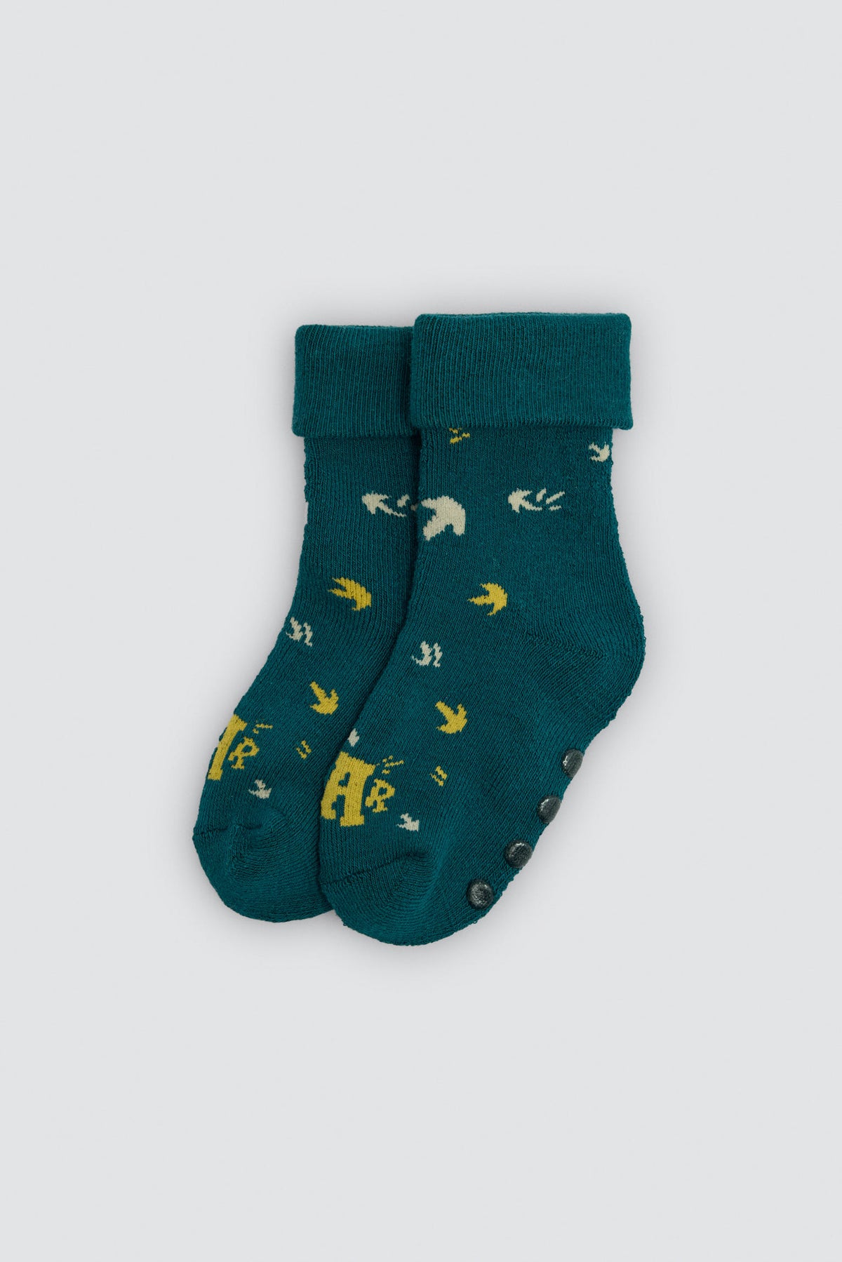 Pack 4 calcetines bebé térmicos antideslizantes algodón estampado tractores y flechas