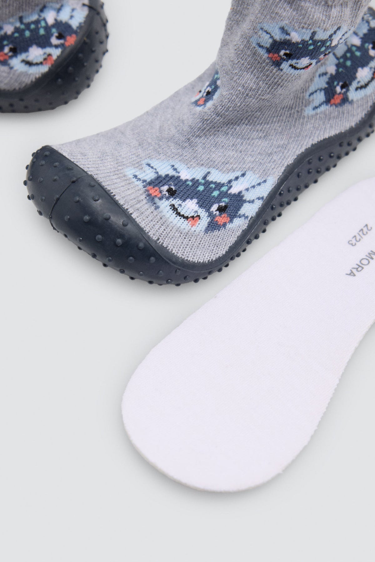 Zapatillas calcetín bebé niño algodón estampado dinosaurios