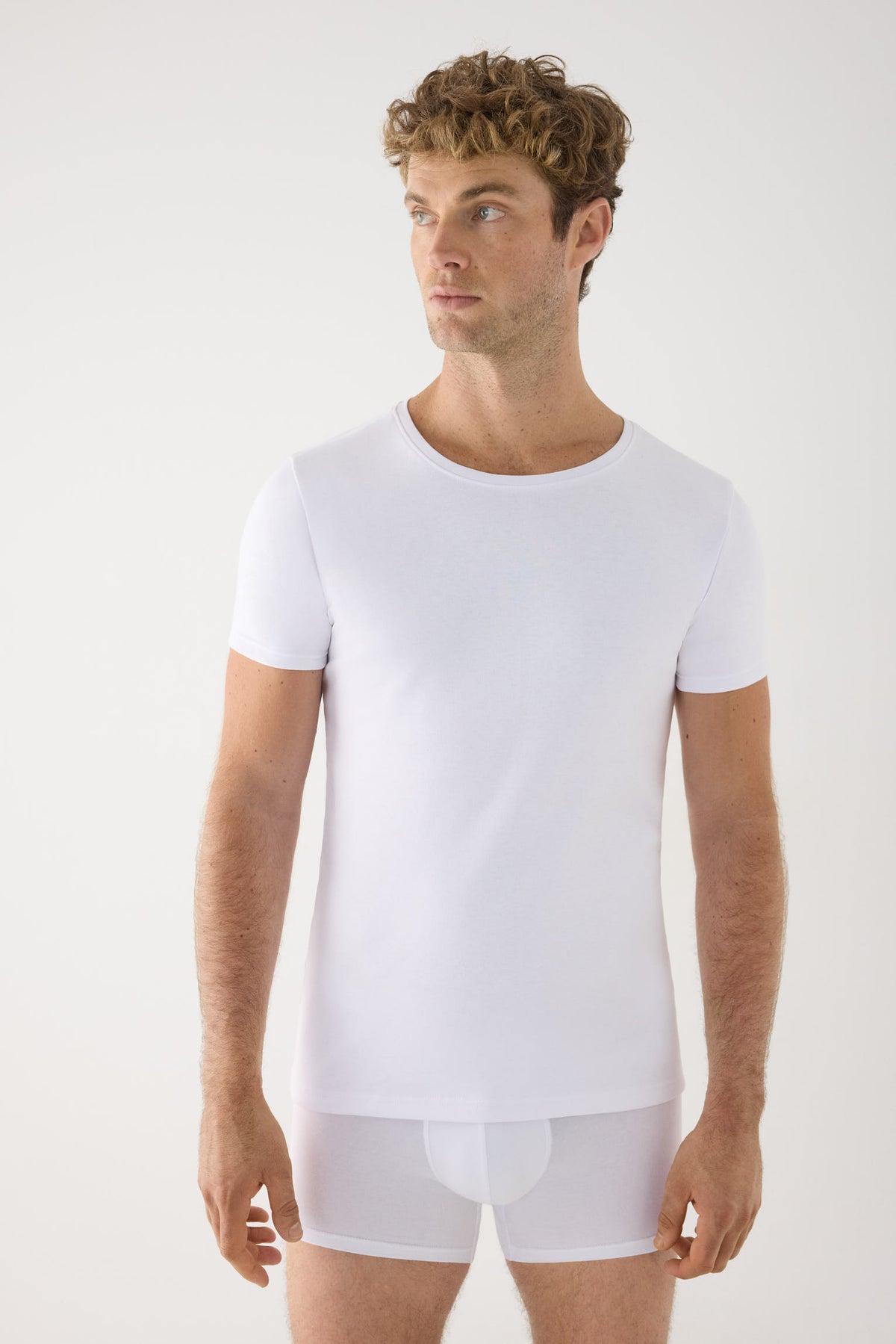 TÉRMICO LIGERO Camiseta hombre manga corta algodón blanco