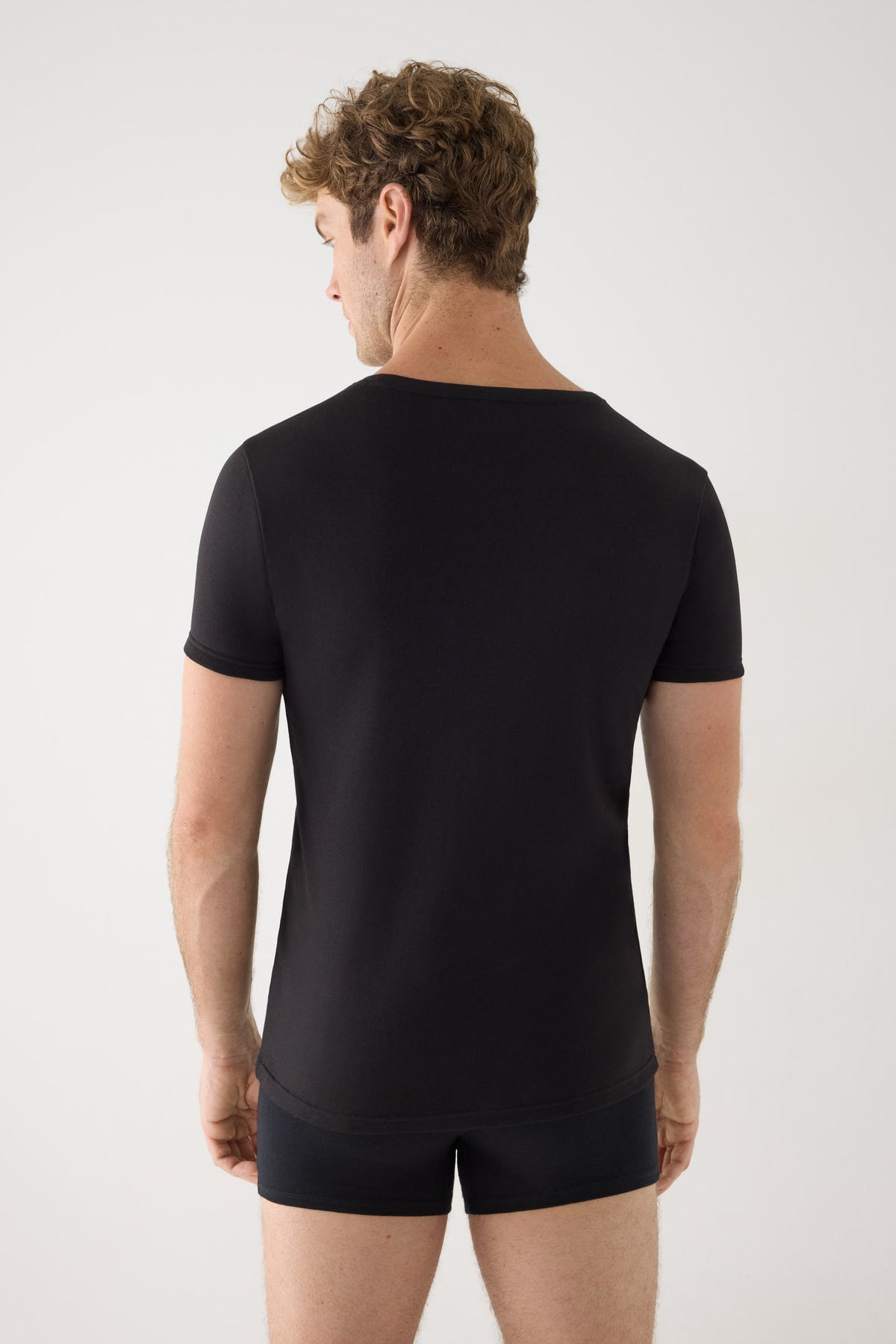 TÉRMICO LIGERO Camiseta hombre manga corta algodón negro