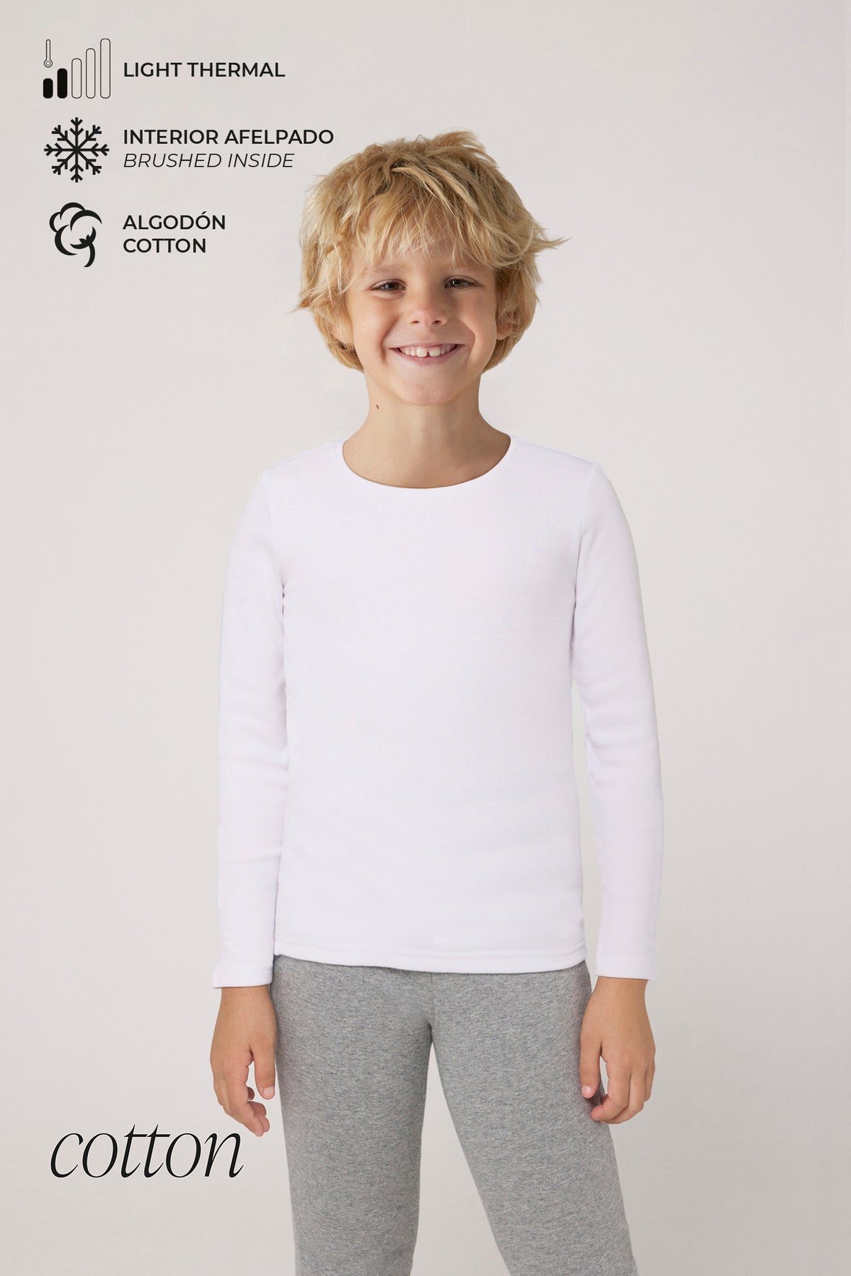 TÉRMICO LIGERO Camiseta algodón infantil manga larga