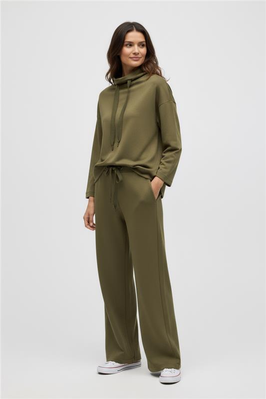 Pantalón recto fluido verde