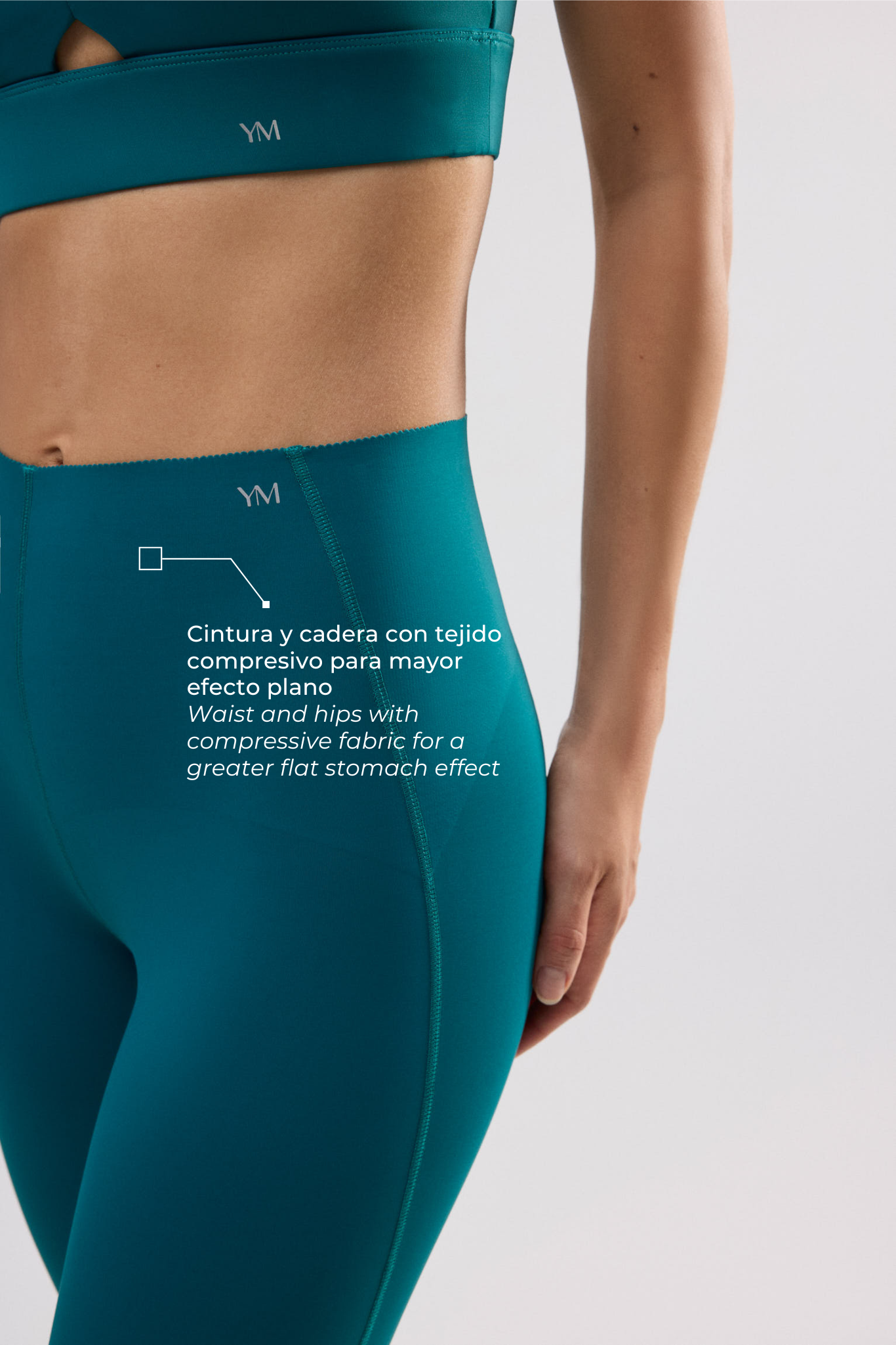 Leggings deportivos compressive largos vientre plano verde