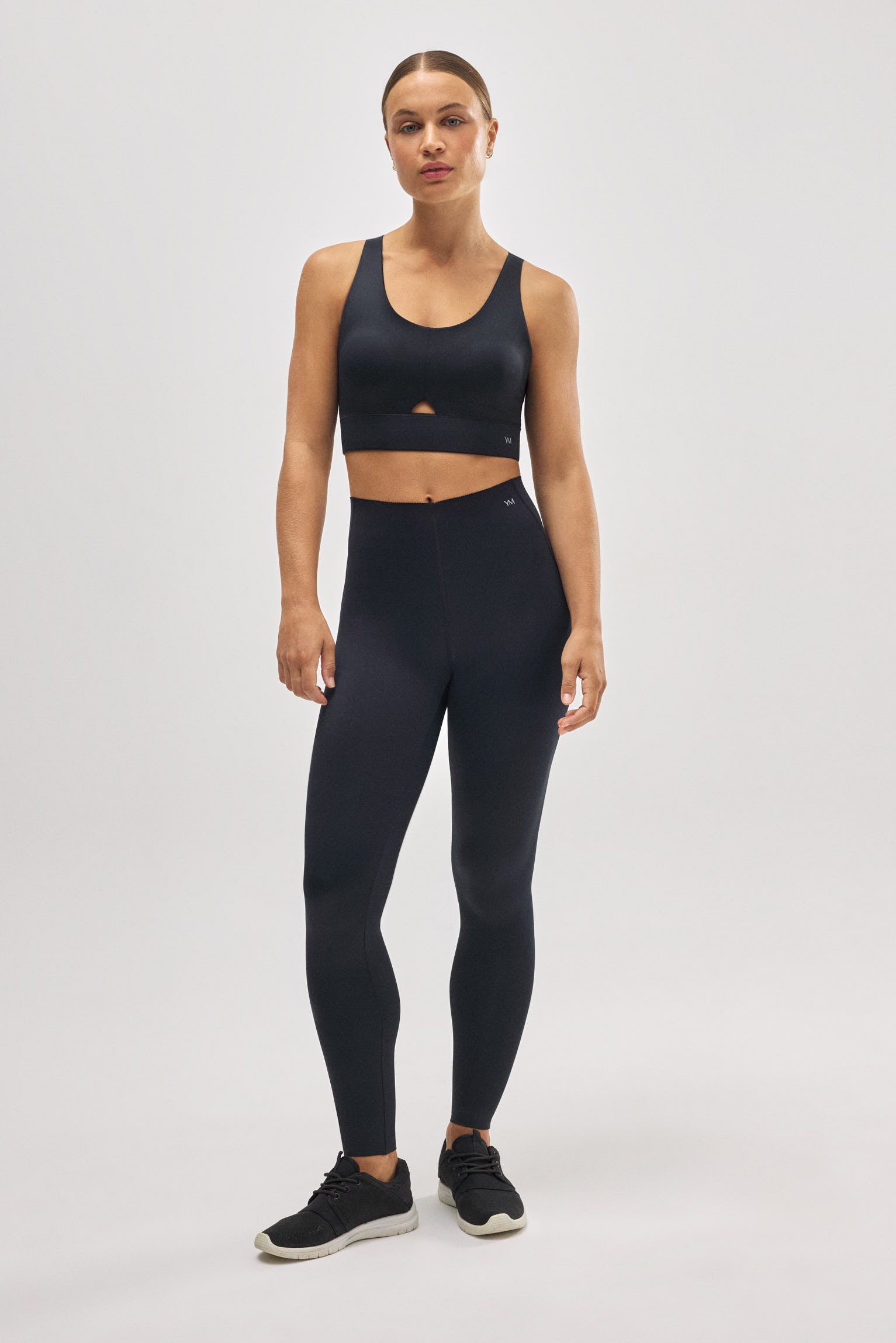 Leggings deportivos compressive largos vientre plano negro