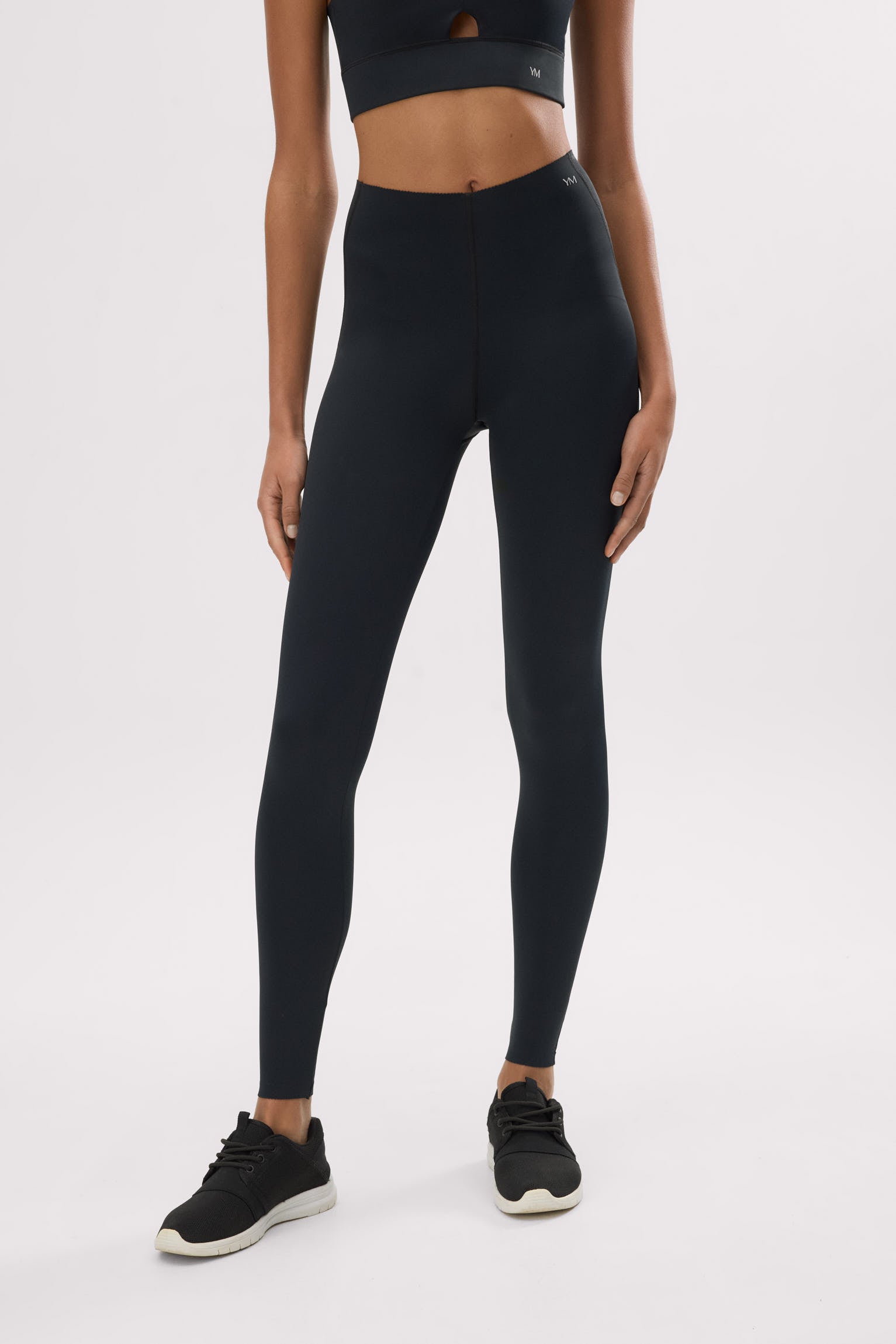 Leggings deportivos compressive largos vientre plano negro