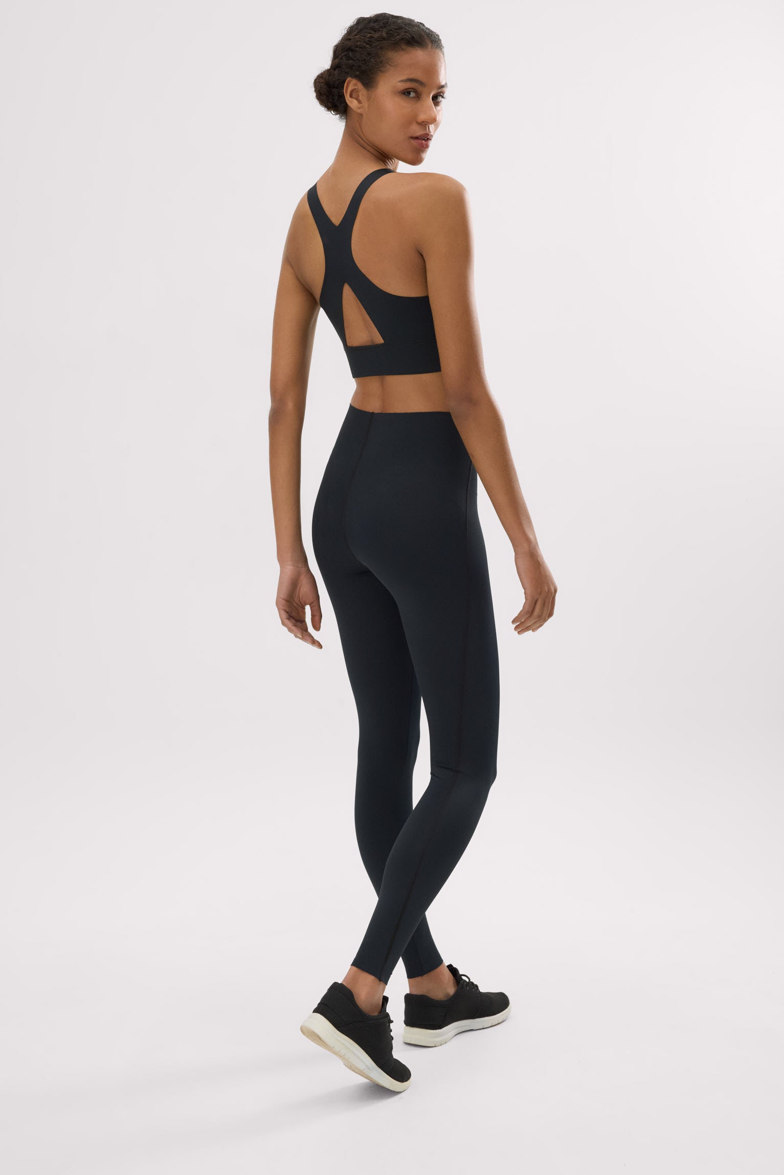 Leggings deportivos compressive largos vientre plano negro