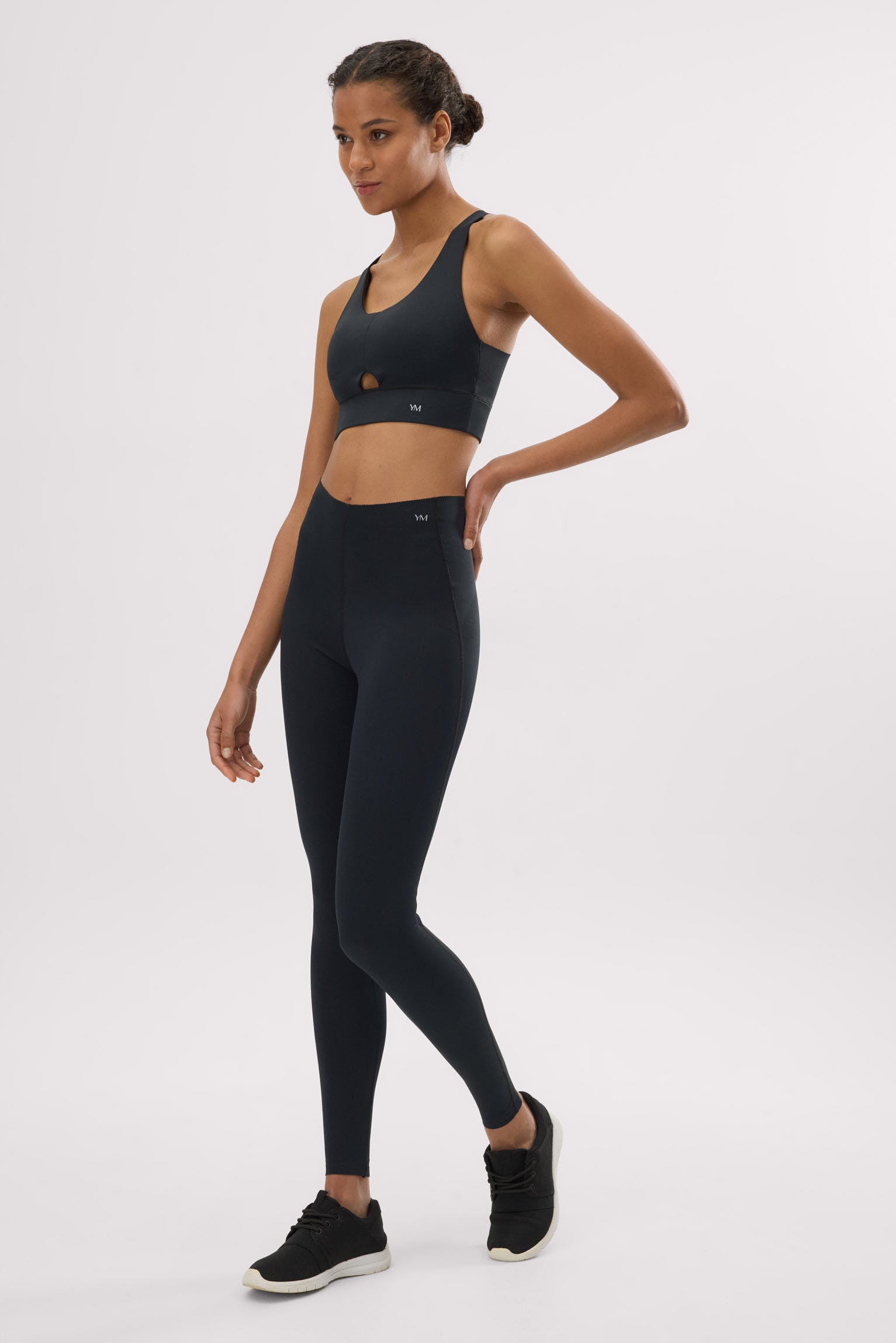 Leggings deportivos compressive largos vientre plano negro