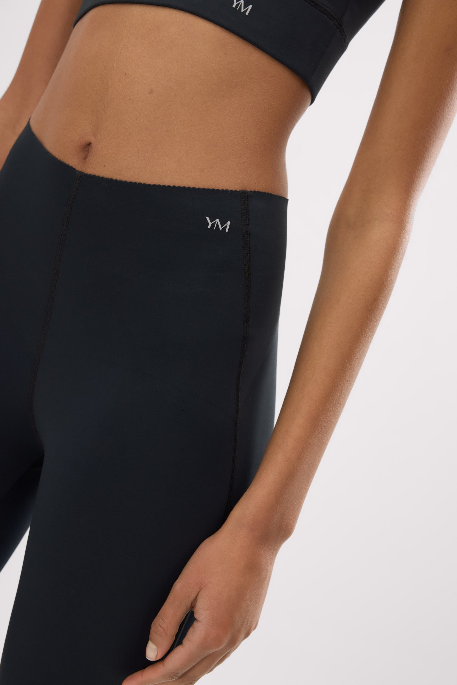 Leggings deportivos compressive largos vientre plano negro