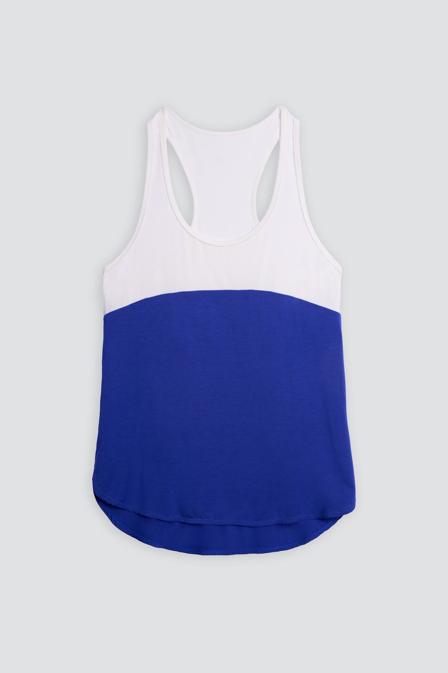 PREVENTA Camiseta deportiva tirantes nadadora blanca y azul eléctrico