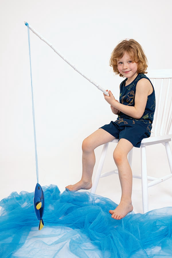 Pijama infantil tirantes algodón estampado peces | MUYDEMI