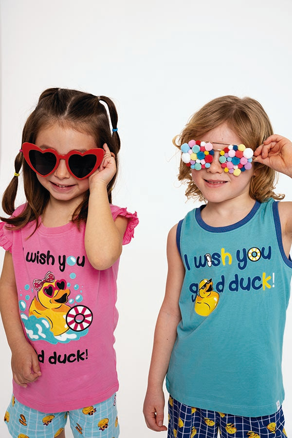 Pijama infantil corto algodón Good Duck rosa | MUYDEMI