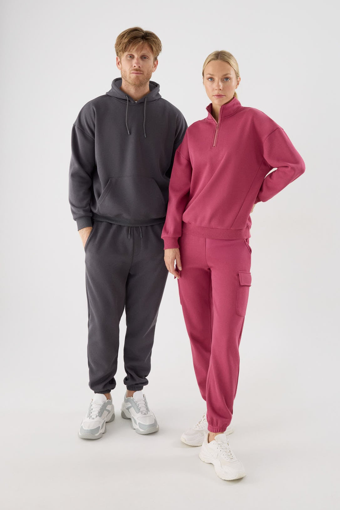 Pantalón deportivo hombre jogger afelpado con cintura ajustable gris marengo