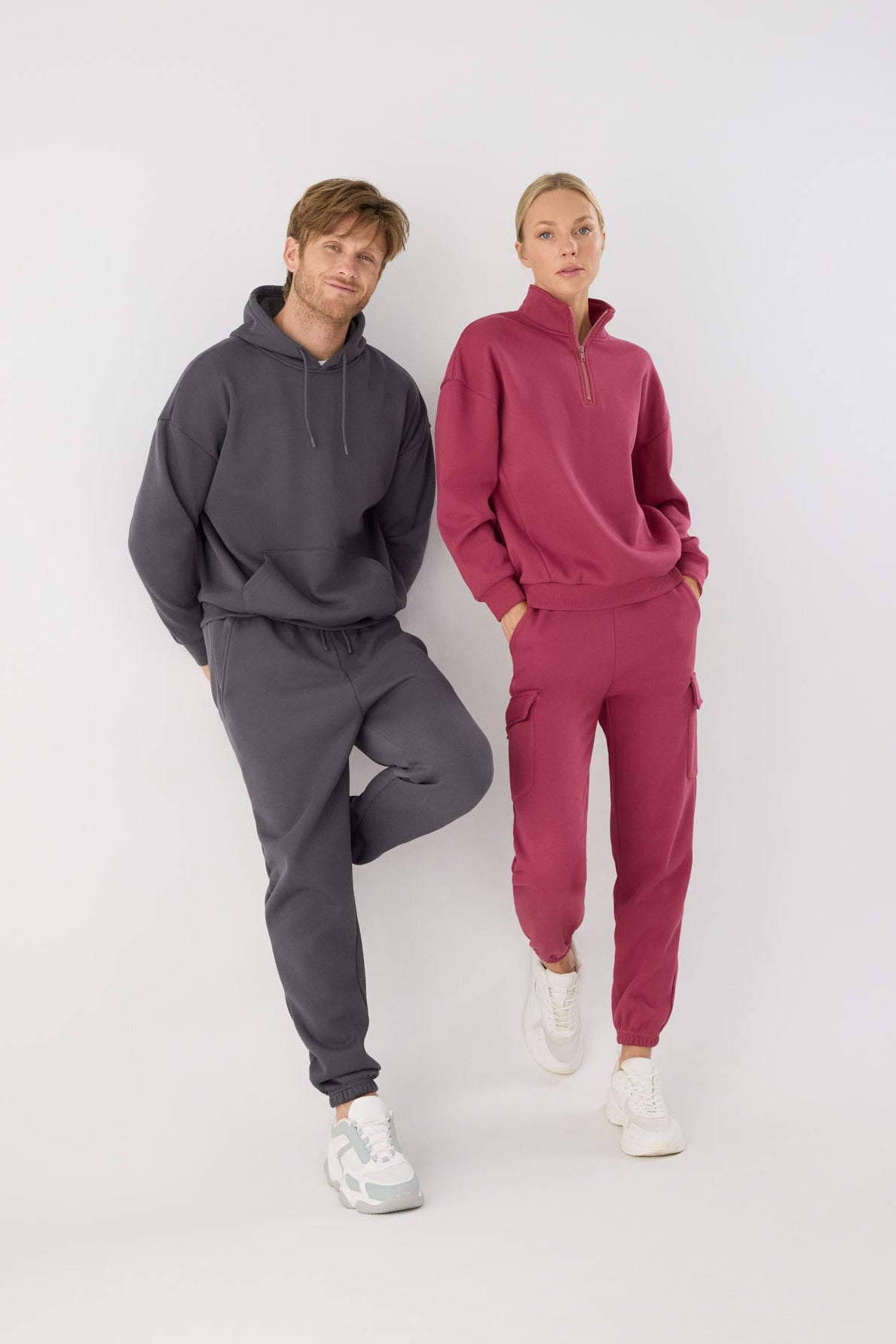 Pantalón deportivo hombre jogger afelpado con cintura ajustable gris marengo