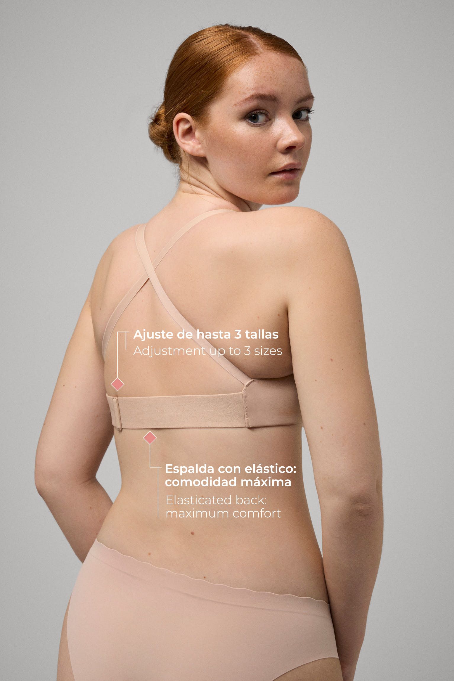 Sujetador adapt talla ajustable nude
