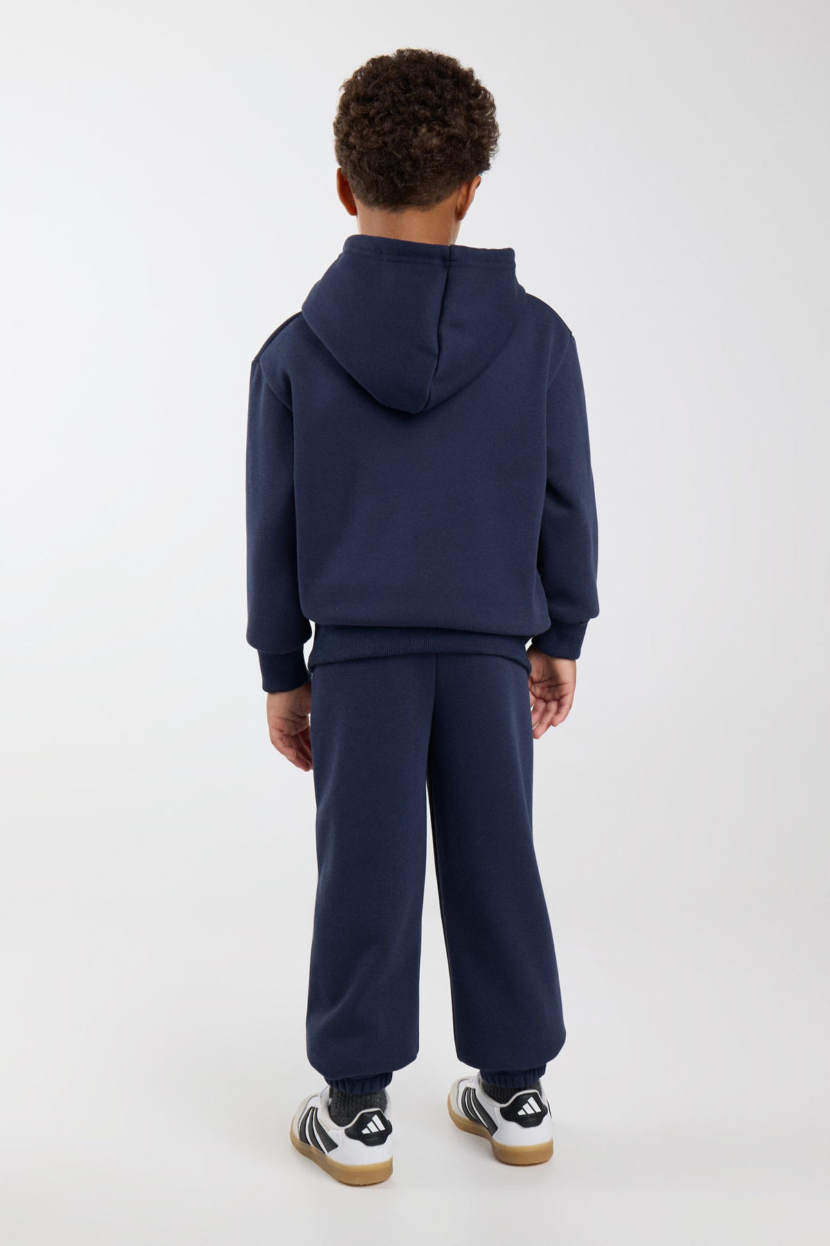 Conjunto de chándal infantil azul marino con sudadera con capucha y pantalón jogger ancho