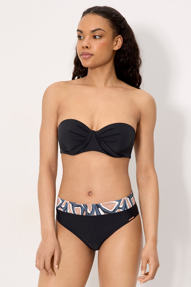 Top bikini bandeau negro copas C y D