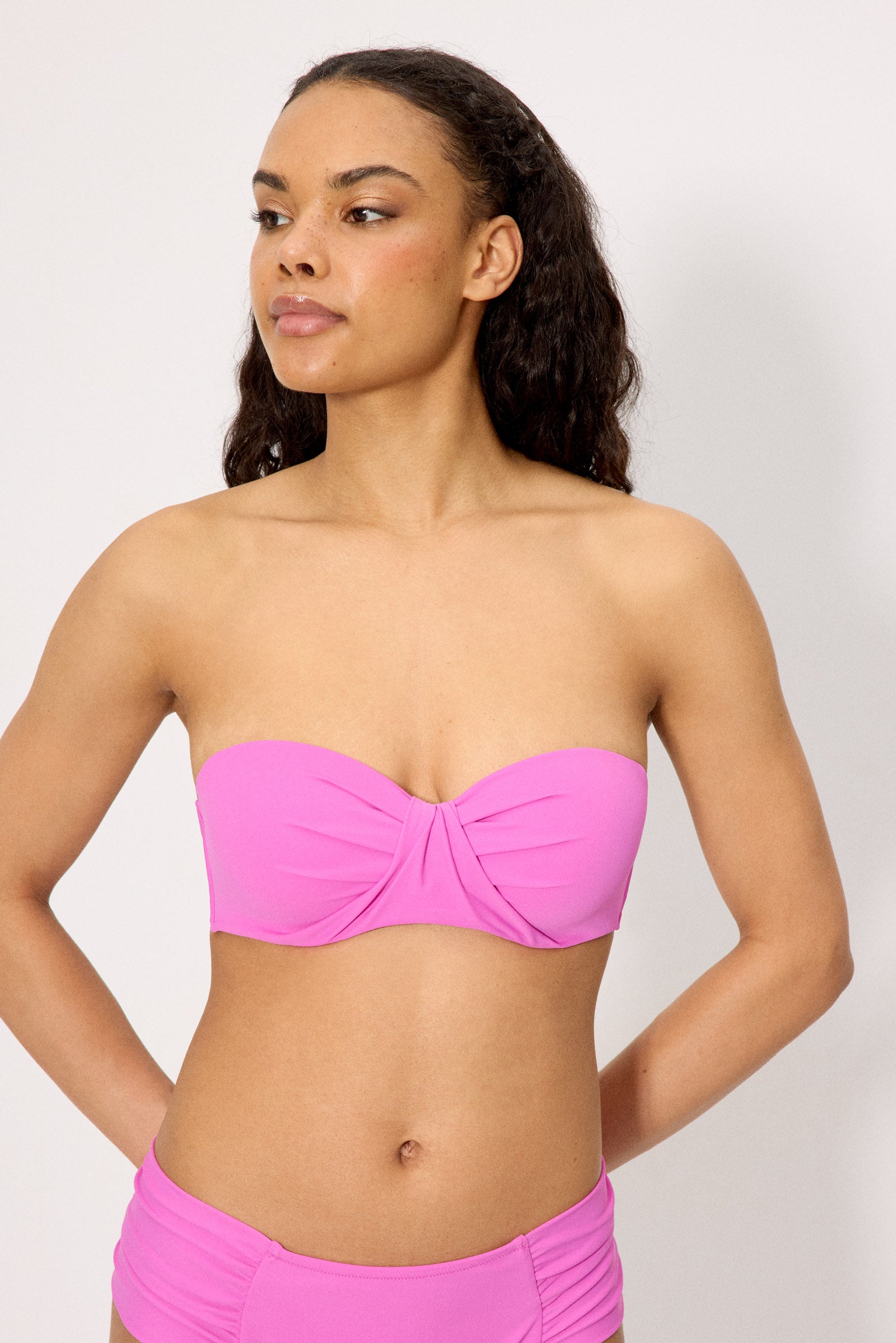 Top bikini bandeau rosa copa C