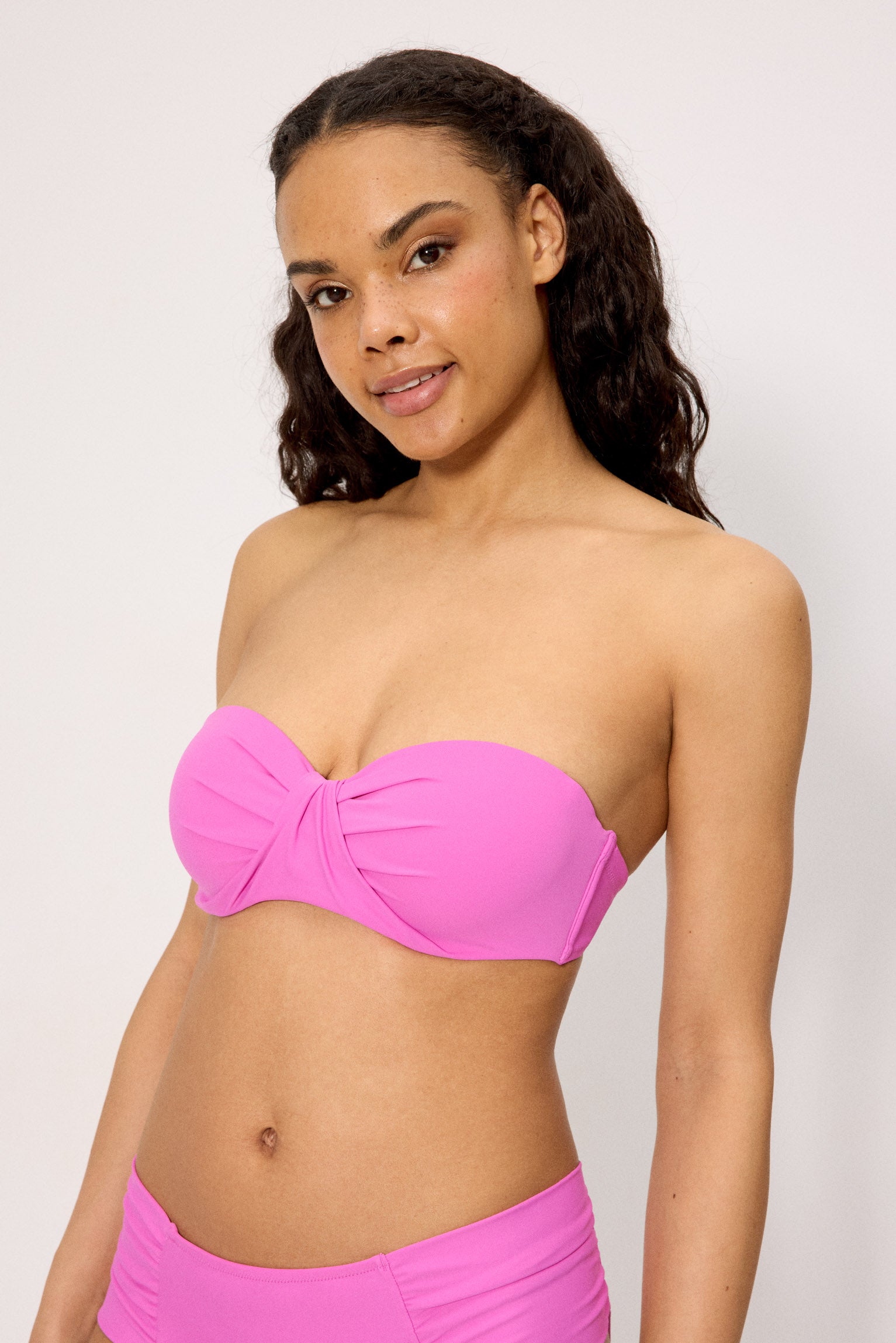 Top bikini bandeau rosa copa C