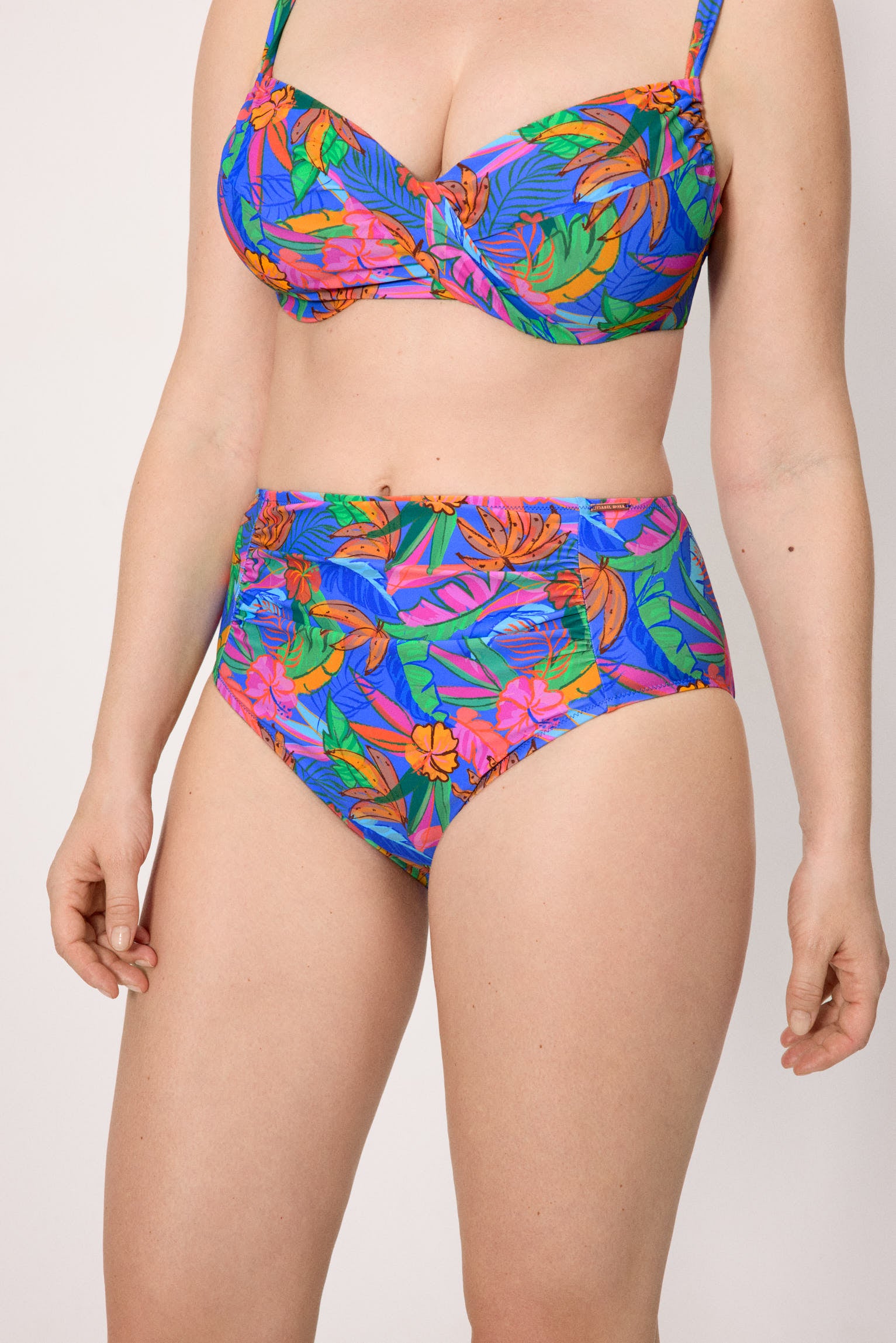 Braga bikini reductora alta estampado tropical