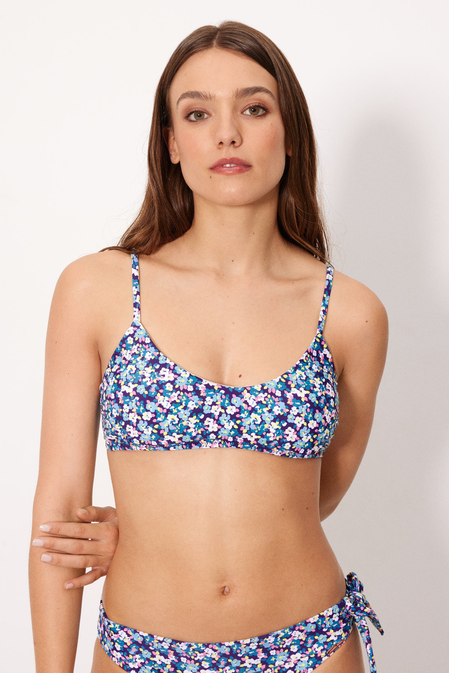 Top bikini triángulo liberty azul copa B