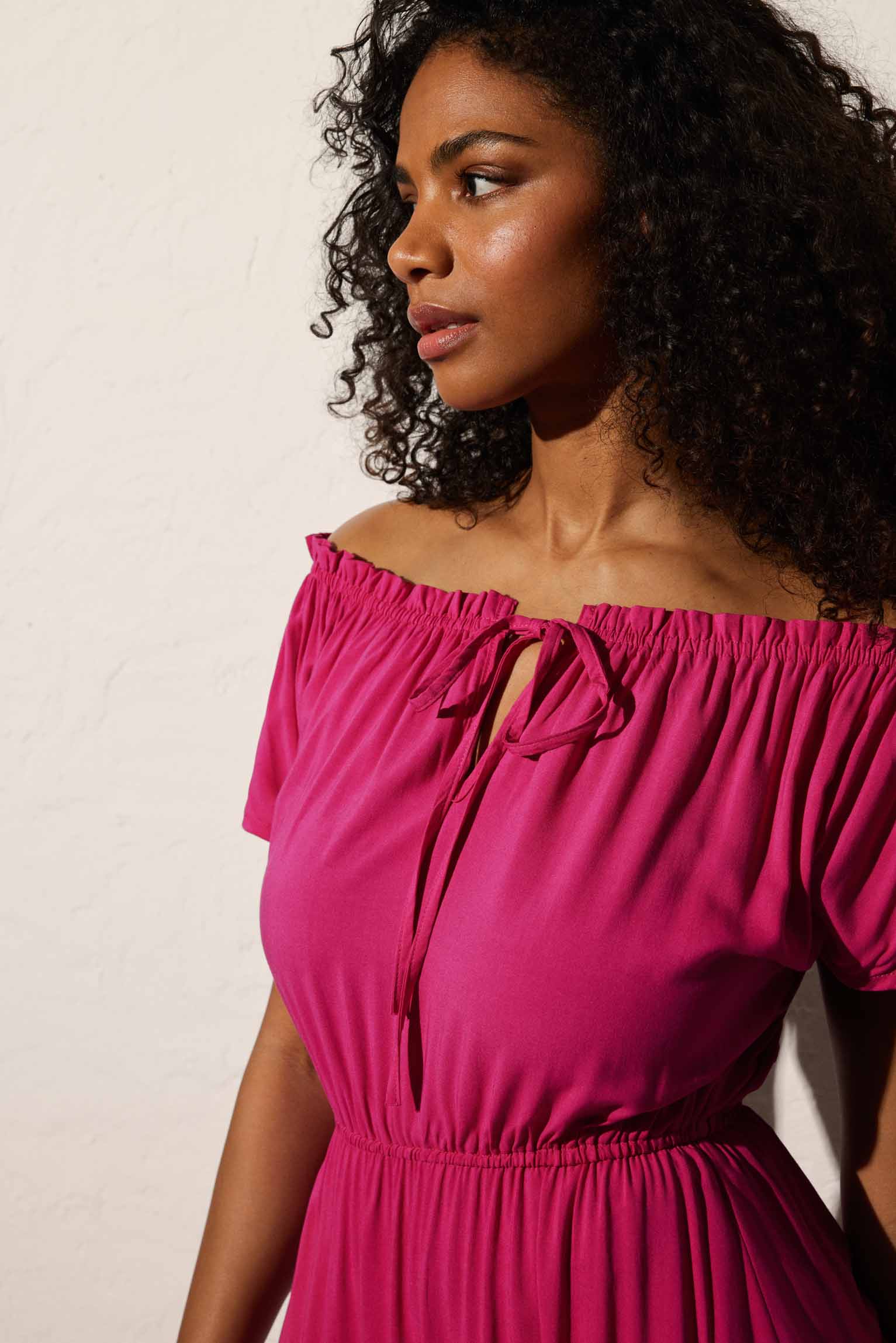 Vestido de playa largo con abertura y vuelo con detalle lazo - Ysabel Mora