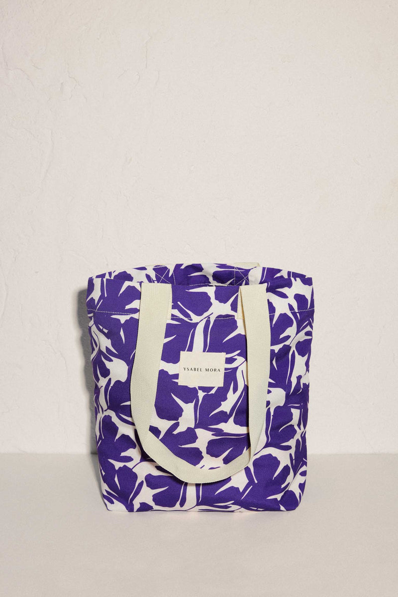 Bolso de playa con estampado floral con bolsillo interior