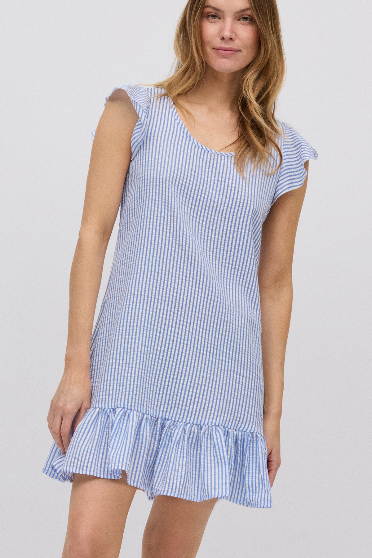 Rayas Azul Vestidos Cortos Con Rayas Vestido Corto Rayas Azul Y