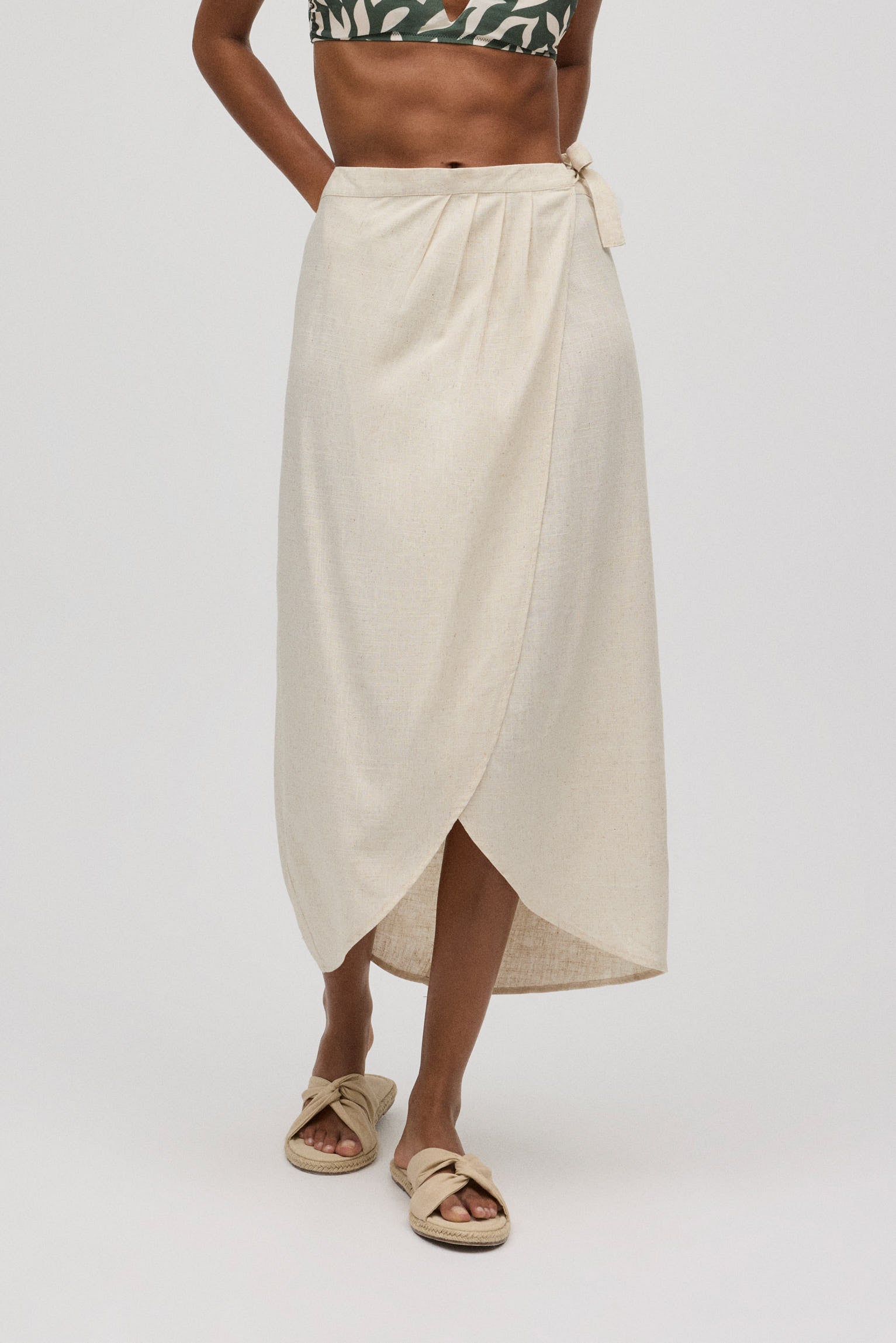 Falda anudado con lino