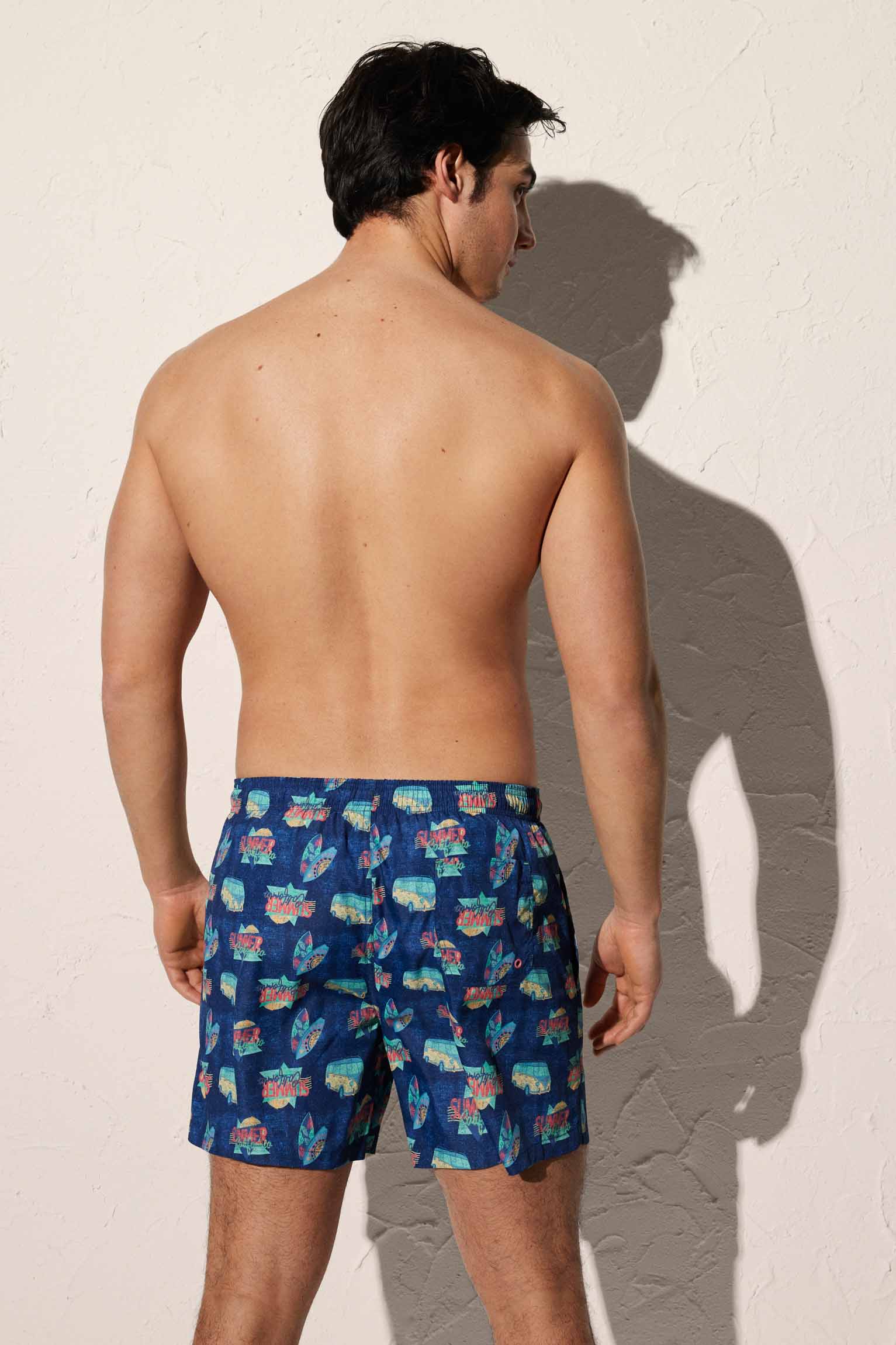 Bañador medio motivo surfero azul - Ysabel Mora