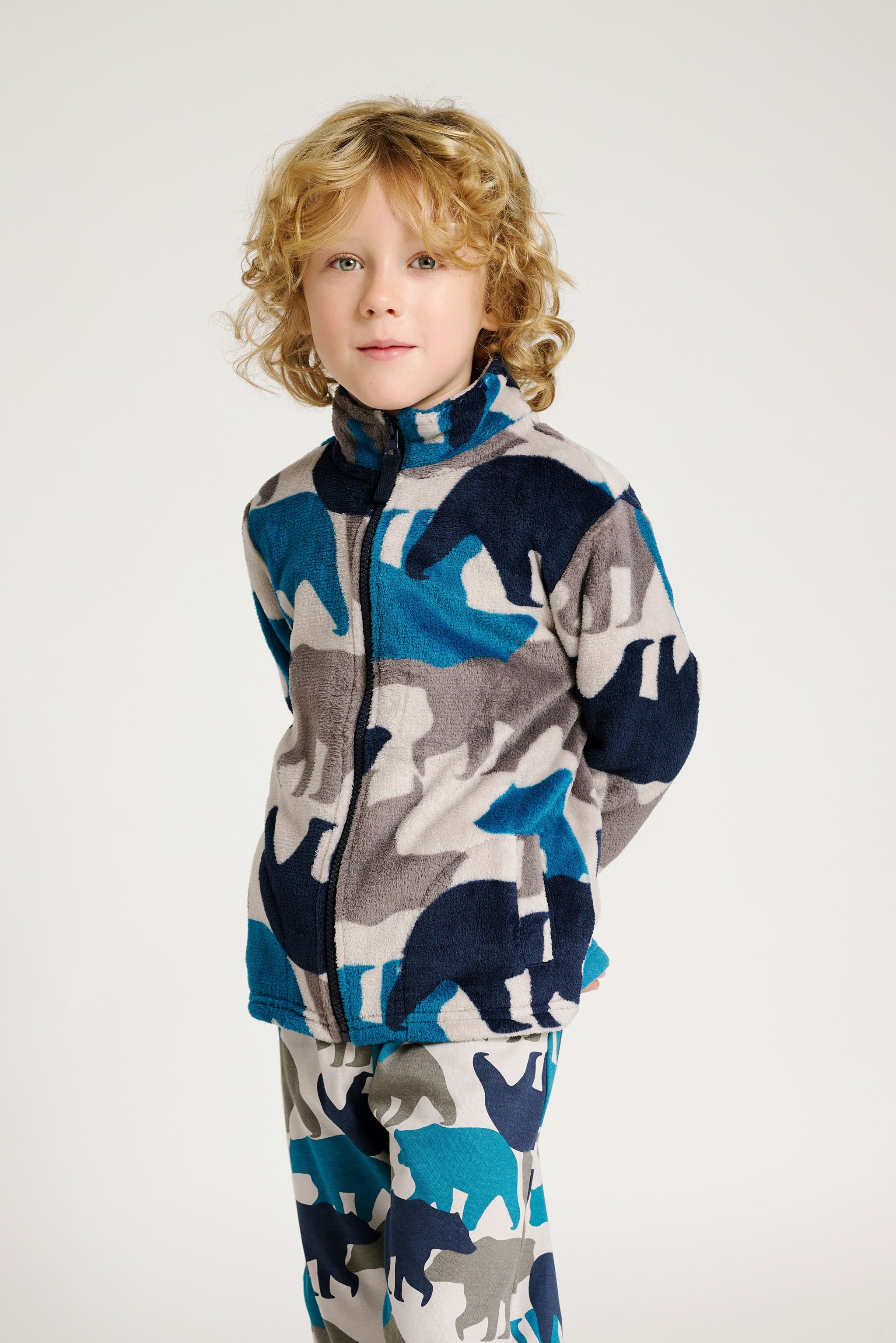 Bata juvenil 10-16 años estilo chaqueta estampado osos MUYDEMI