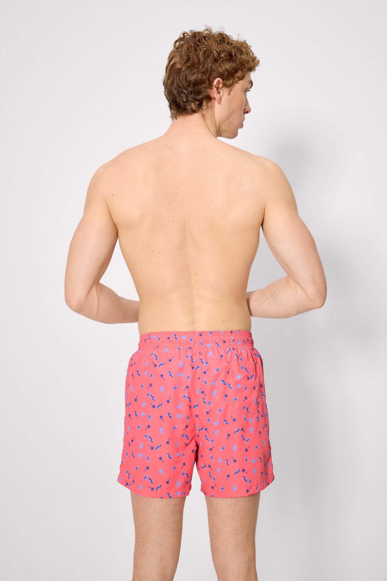 Bañador medio estampado palmeras y tablas de surf
